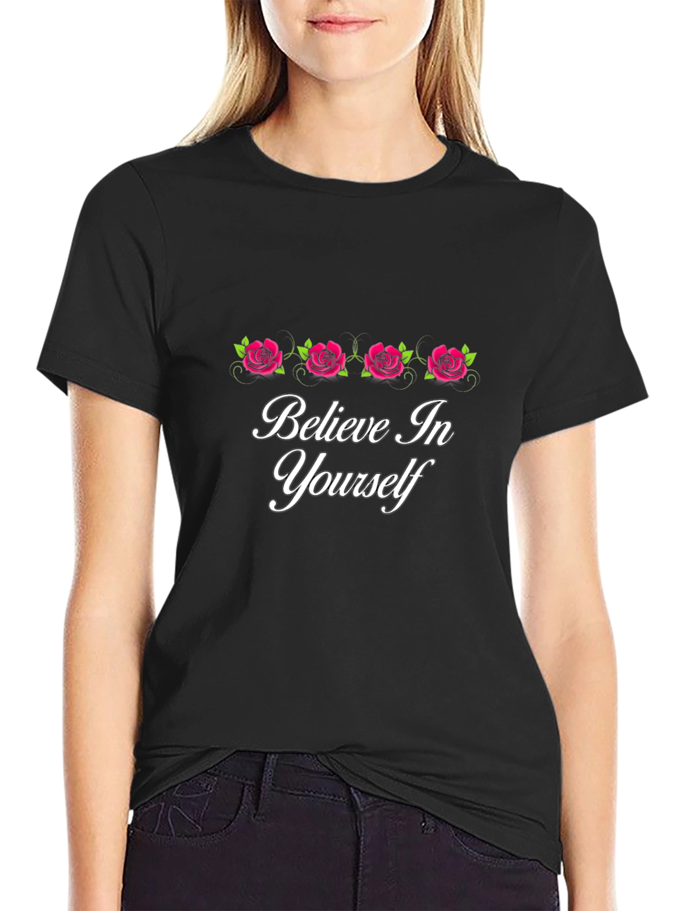 Believe In Yourself Rose Graphic Tee