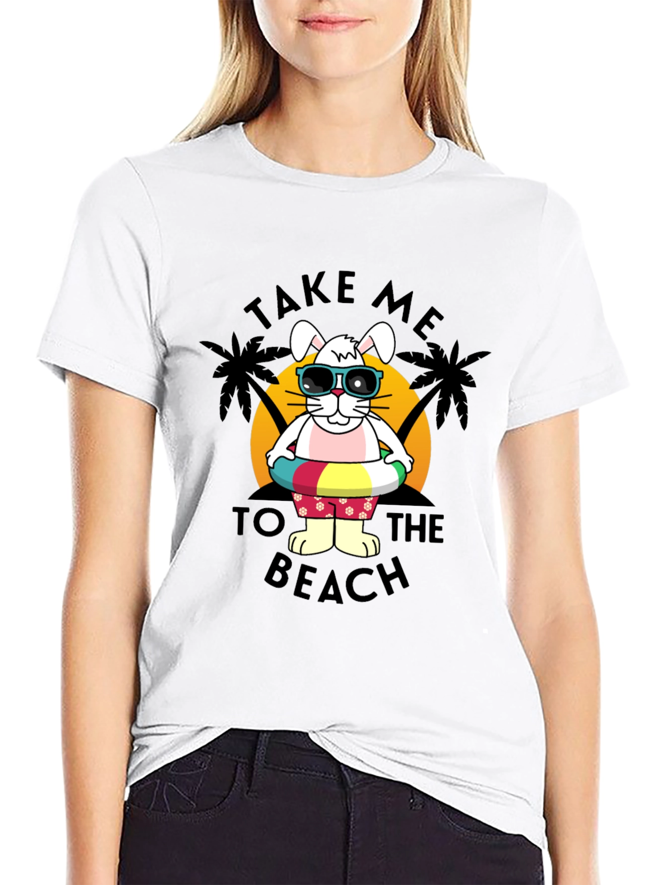 Bunny Beach Day T-Shirt - Summer Holiday Style