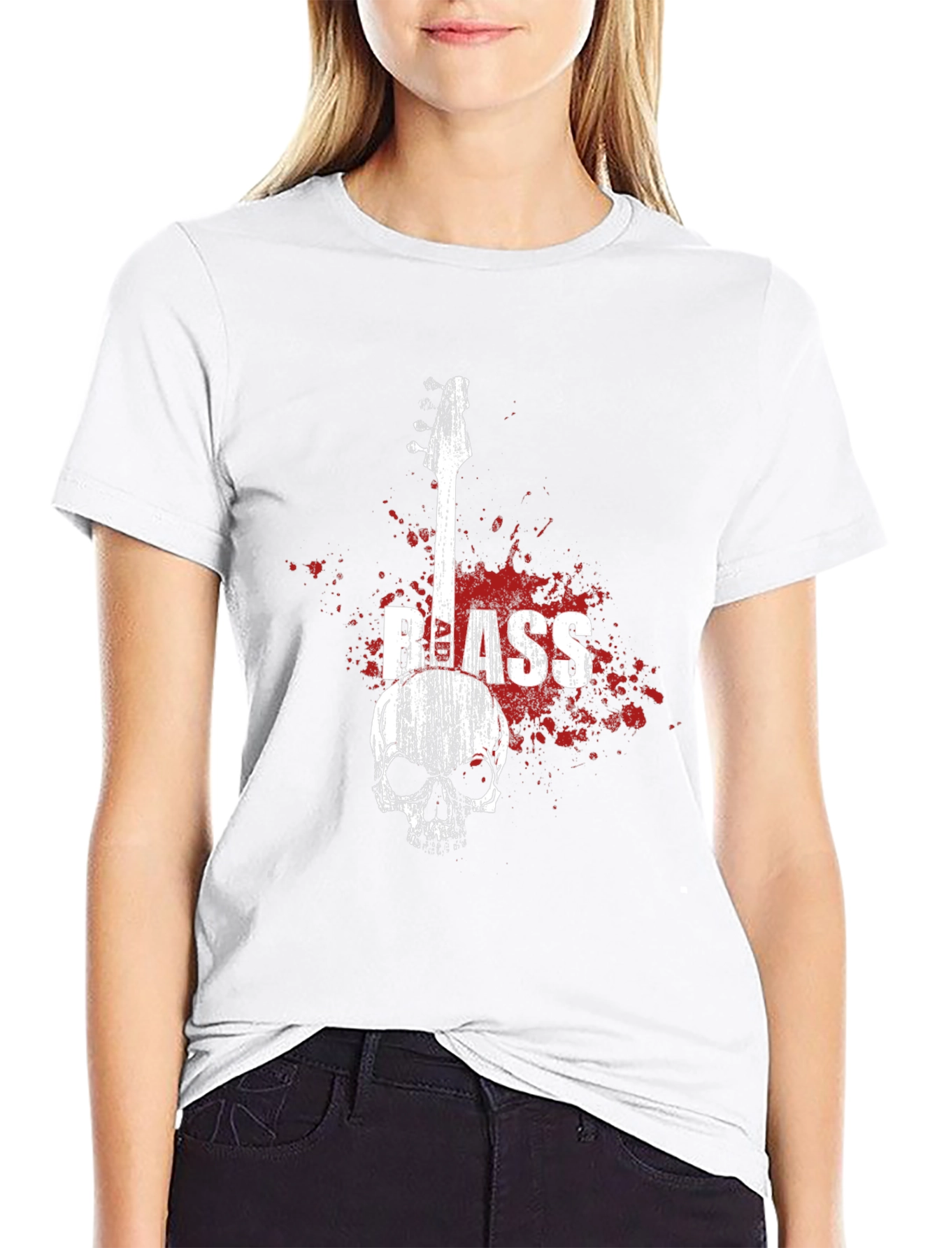 Skull Bass Guitar Graphic Tee