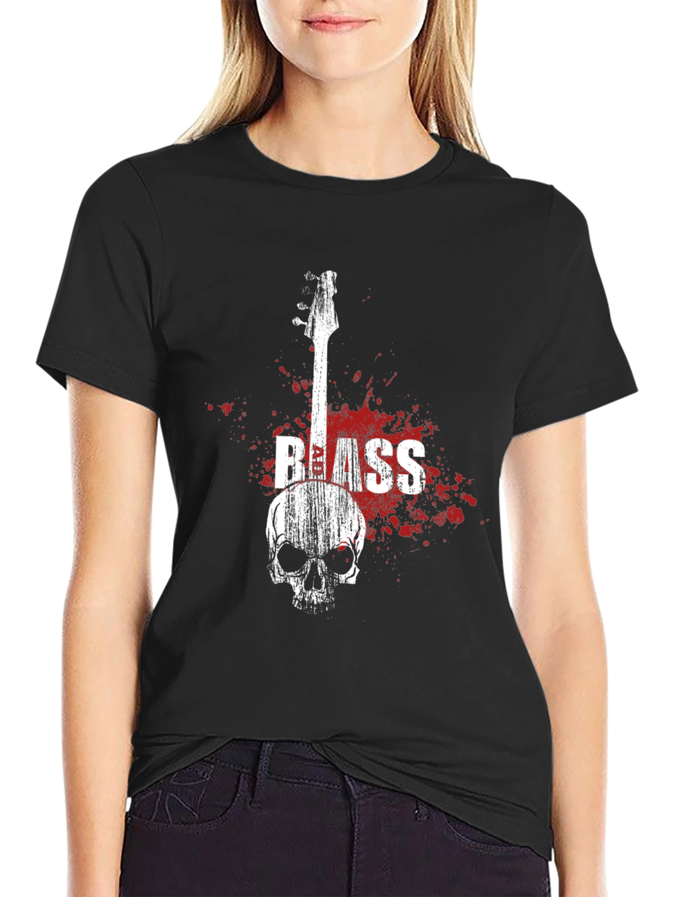 Skull Bass Guitar Graphic Tee
