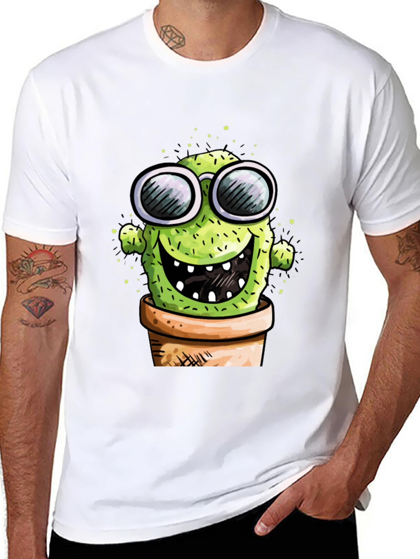 Cactus in Pot Graphic Tee - Funny T-Shirt