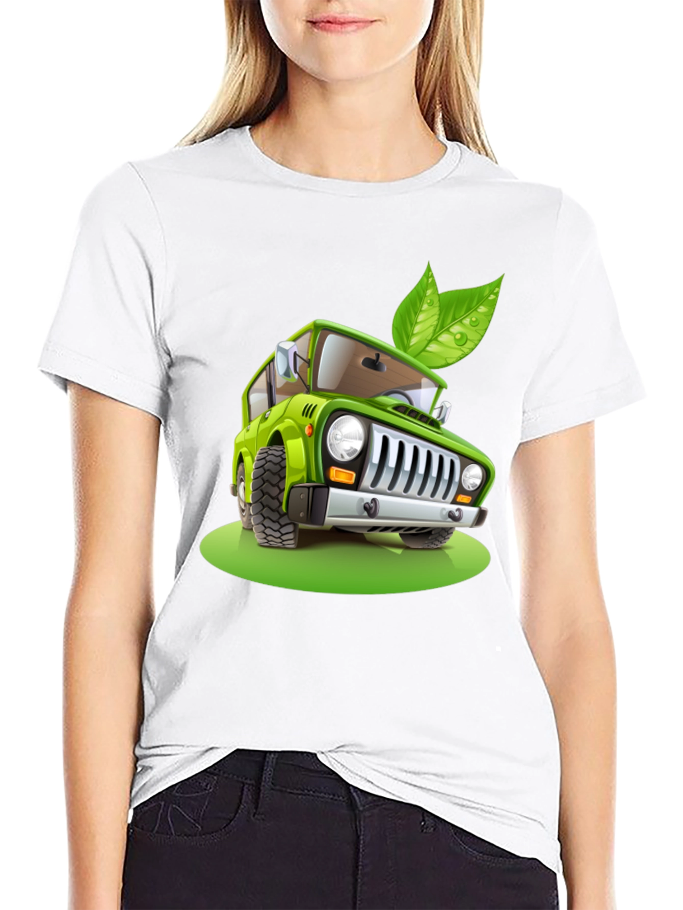 Eco-Friendly Car T-Shirt - Green Vehicle Design