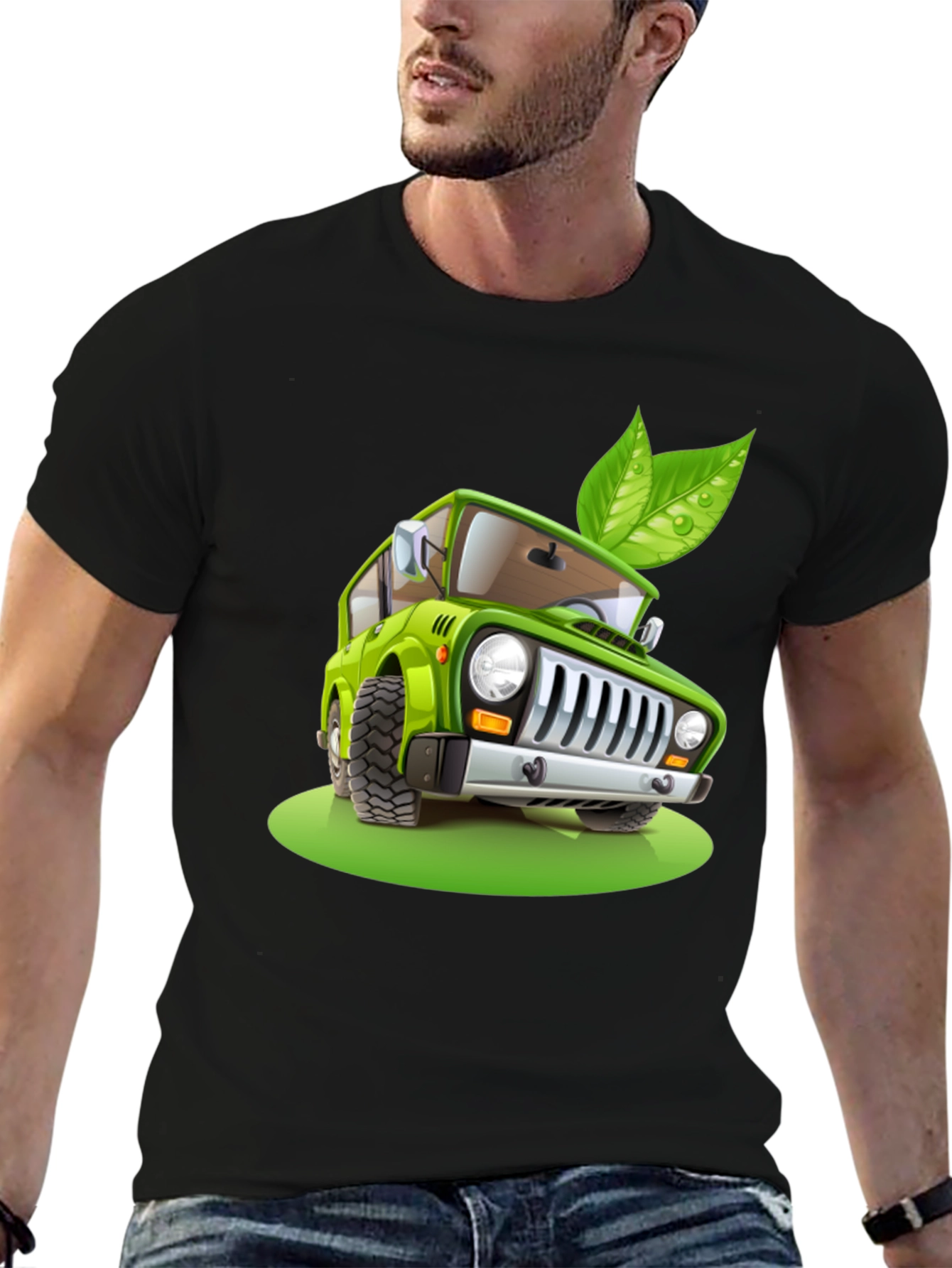 Eco-Friendly Car T-Shirt - Green Vehicle Design