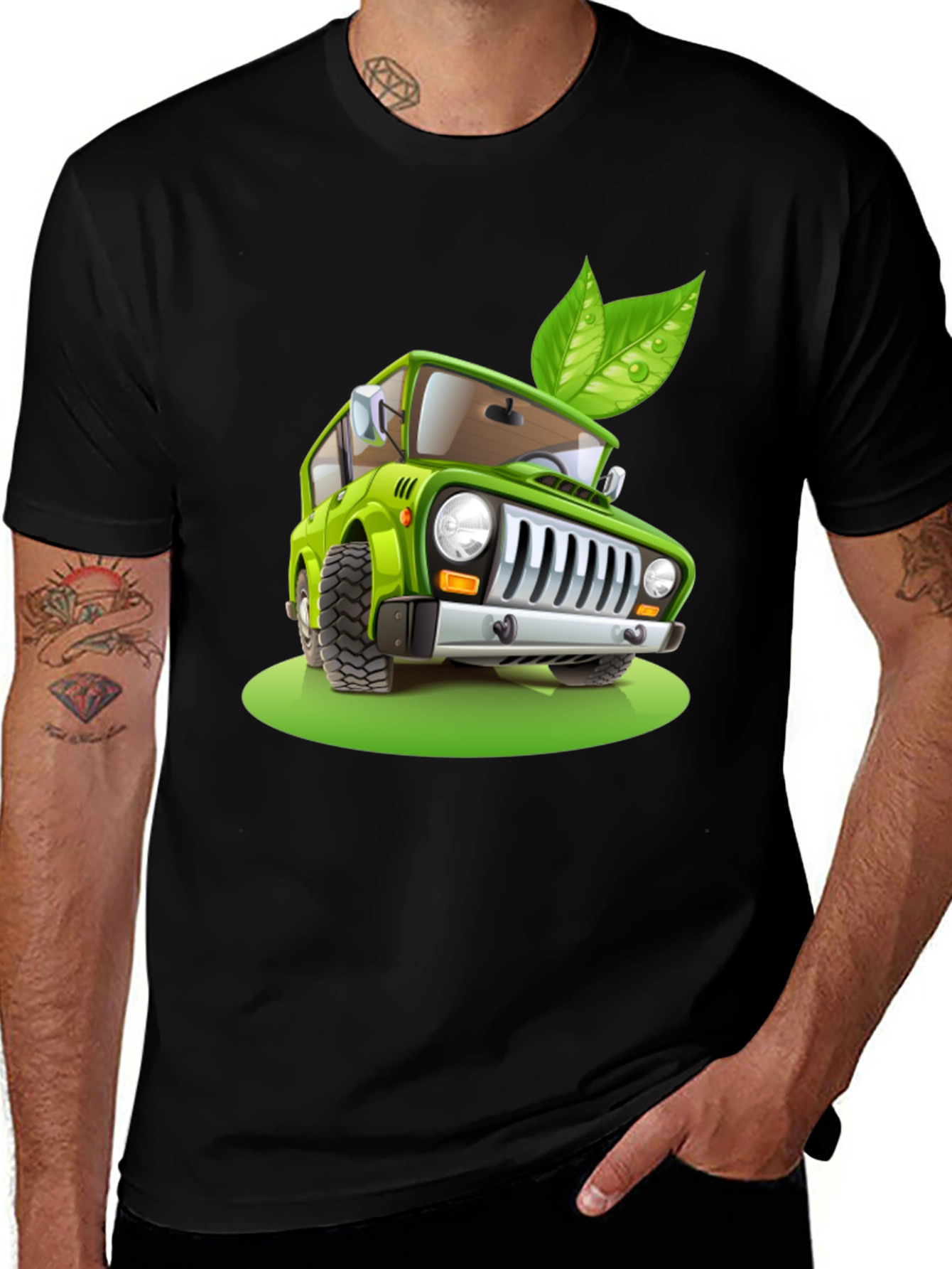 Eco-Friendly Car T-Shirt - Green Vehicle Design