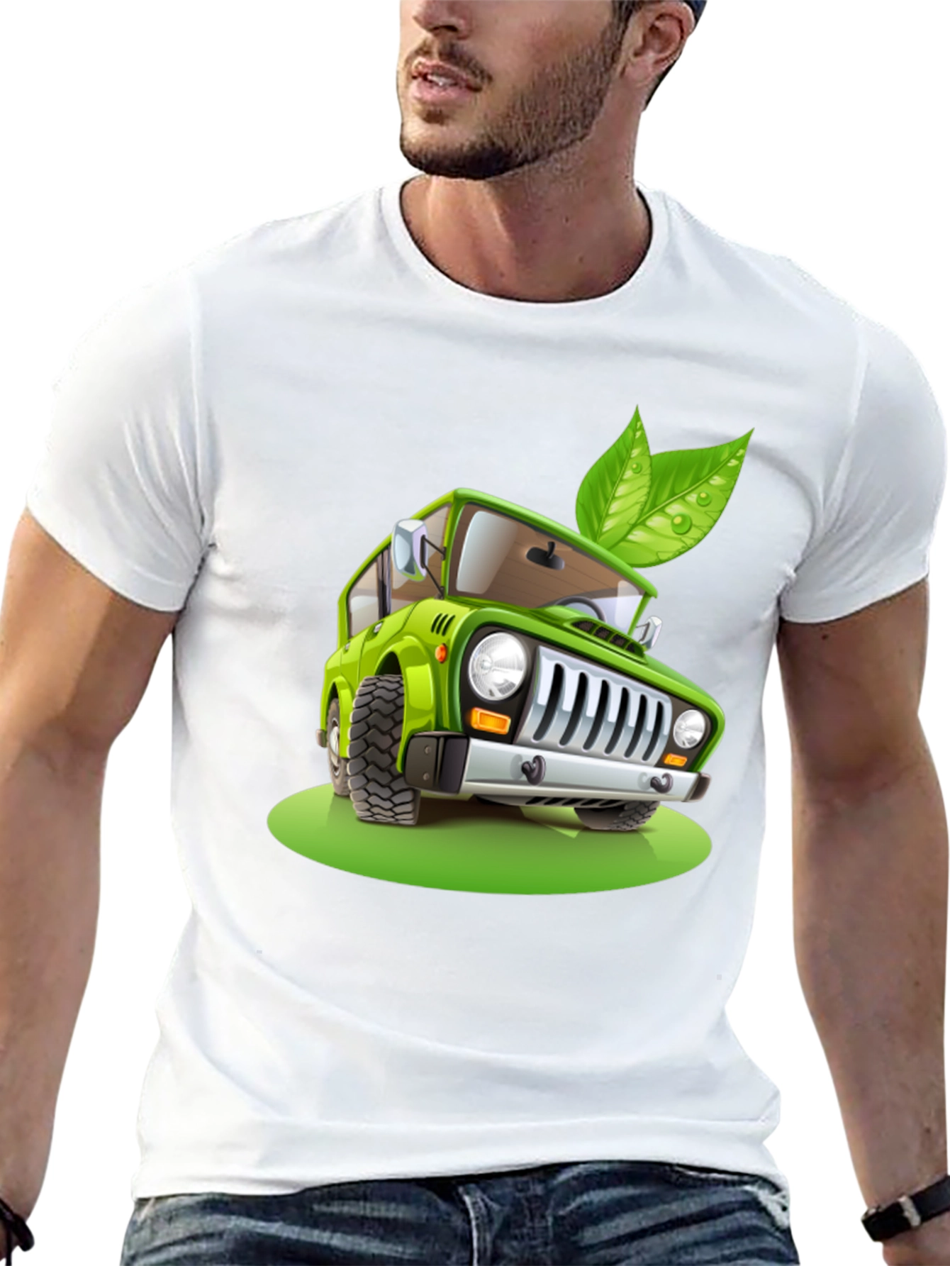 Eco-Friendly Car T-Shirt - Green Vehicle Design