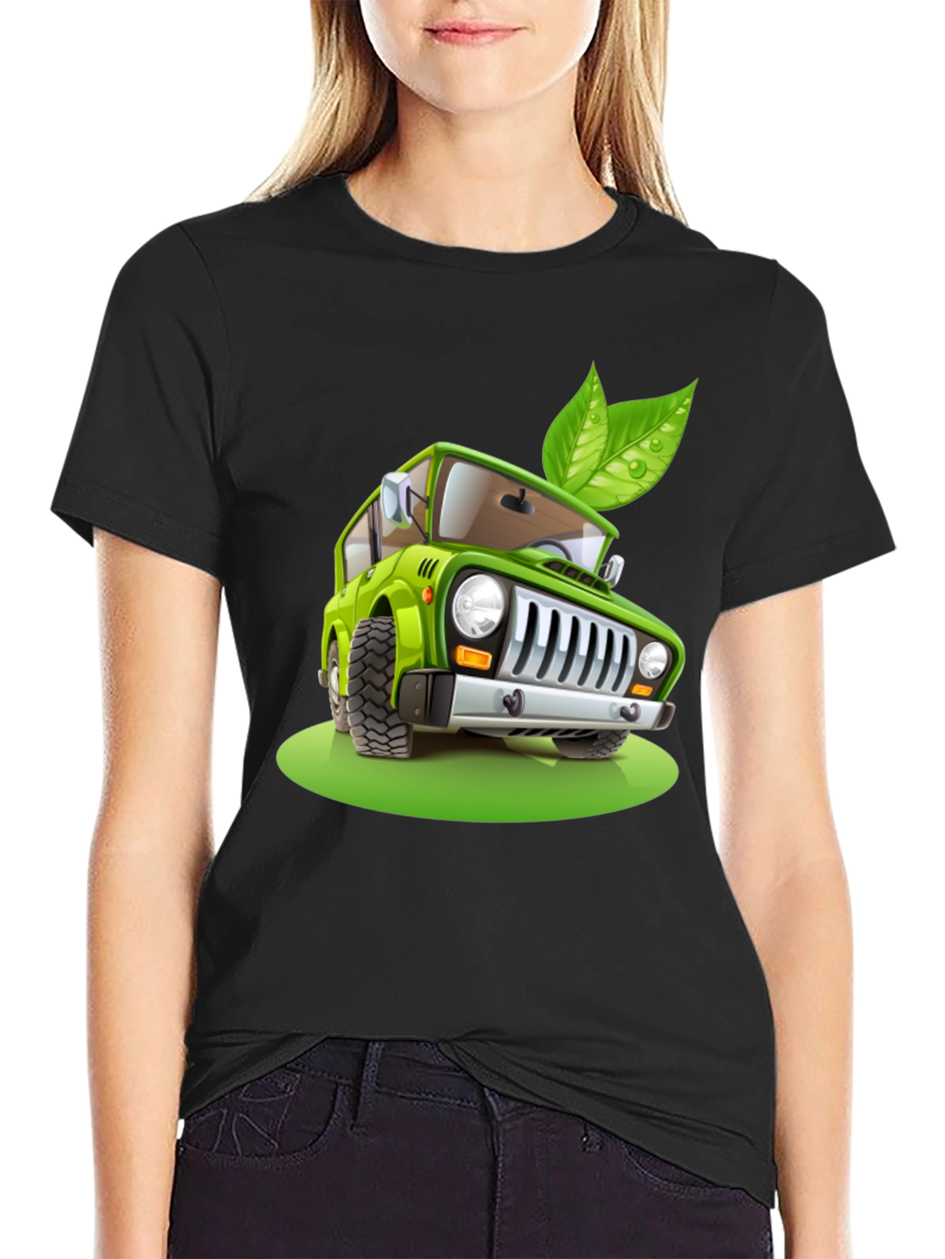Eco-Friendly Car T-Shirt - Green Vehicle Design