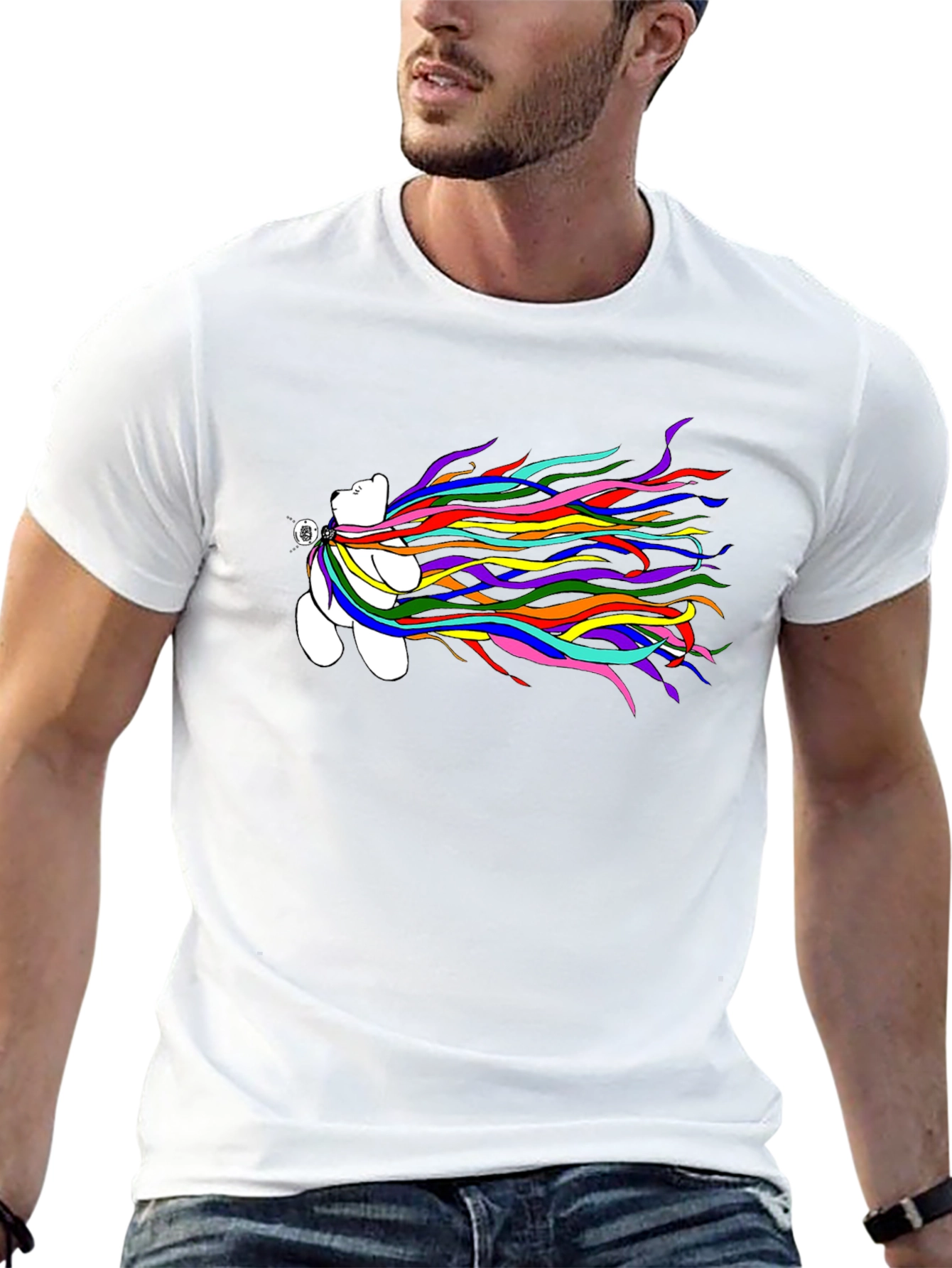 Rainbow Bear Black T-Shirt