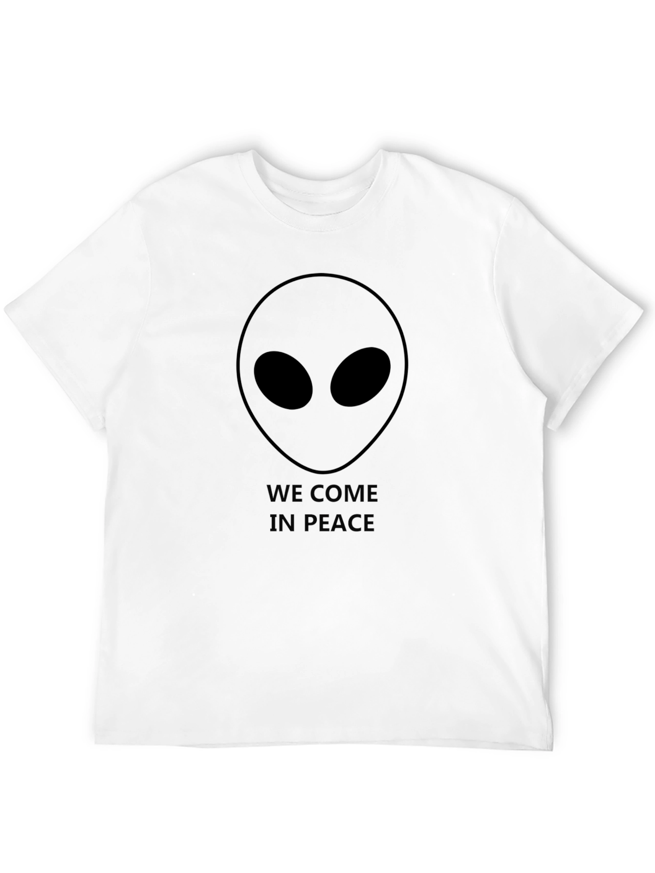 We Come In Peace Alien Graphic Black T-Shirt