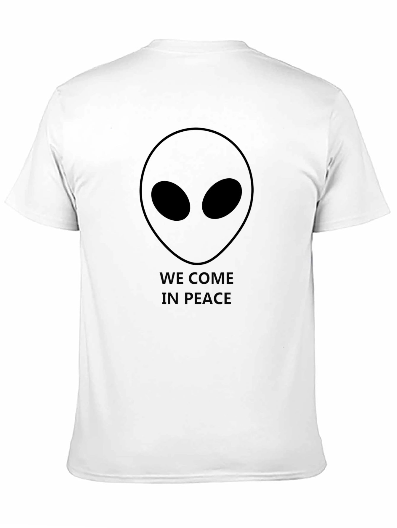 We Come In Peace Alien Graphic Black T-Shirt
