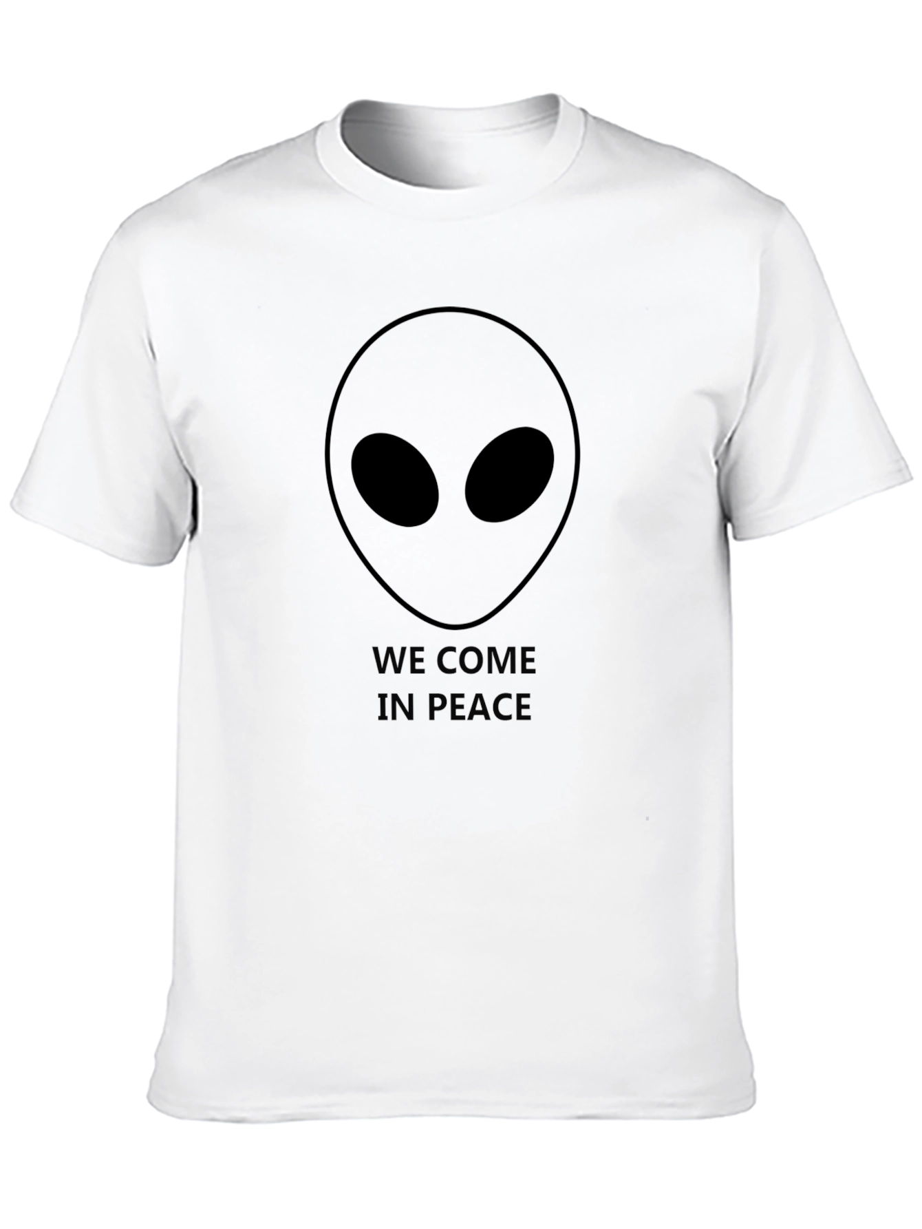 We Come In Peace Alien Graphic Black T-Shirt