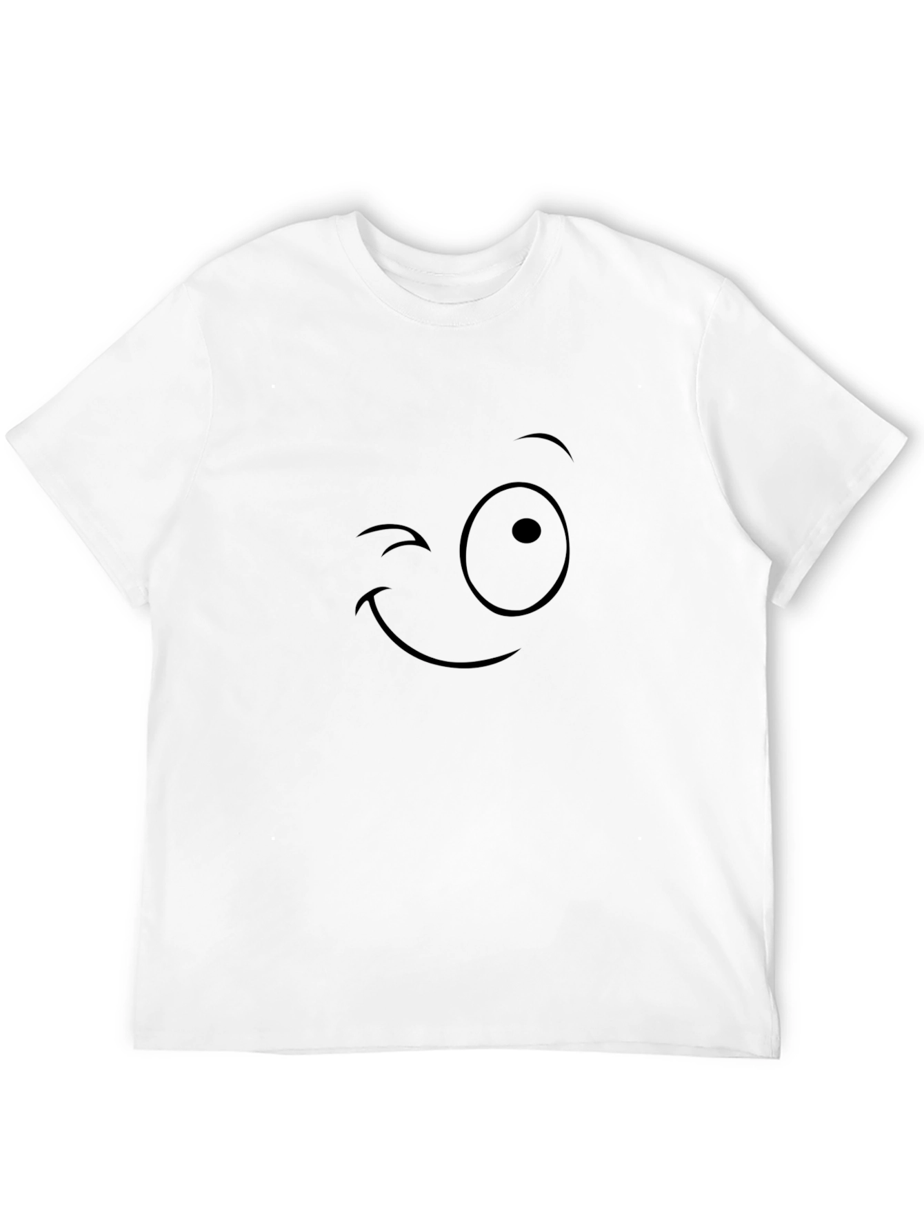 Winking Face Graphic T-Shirt - Black