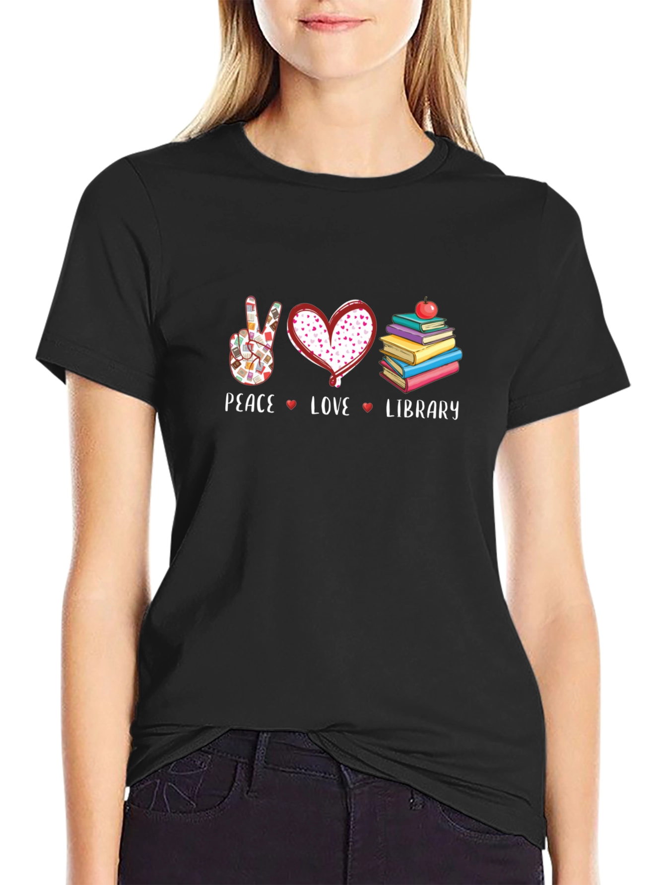Peace Love Library T-Shirt