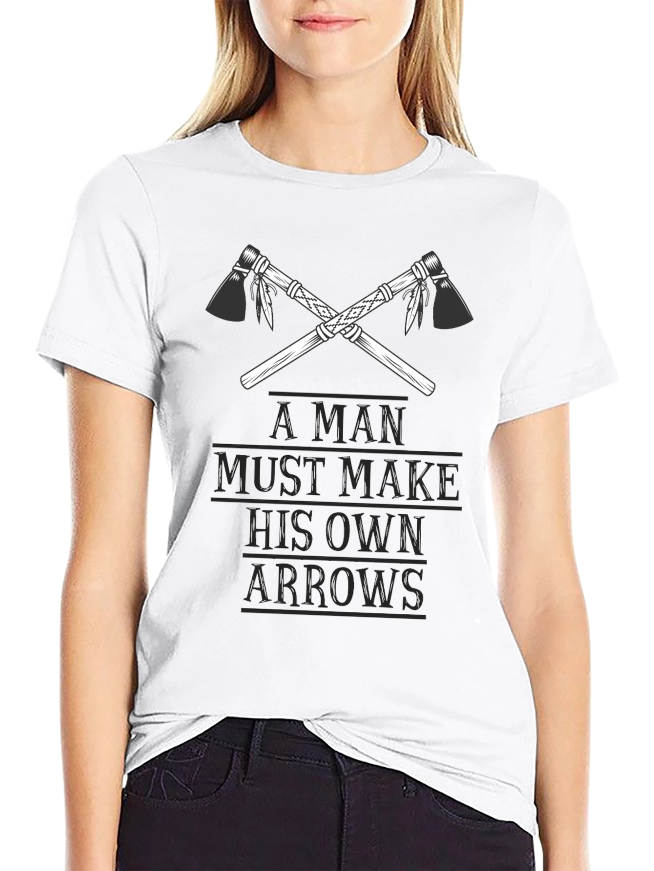 A Man Must Make His Own Arrows Black Tee