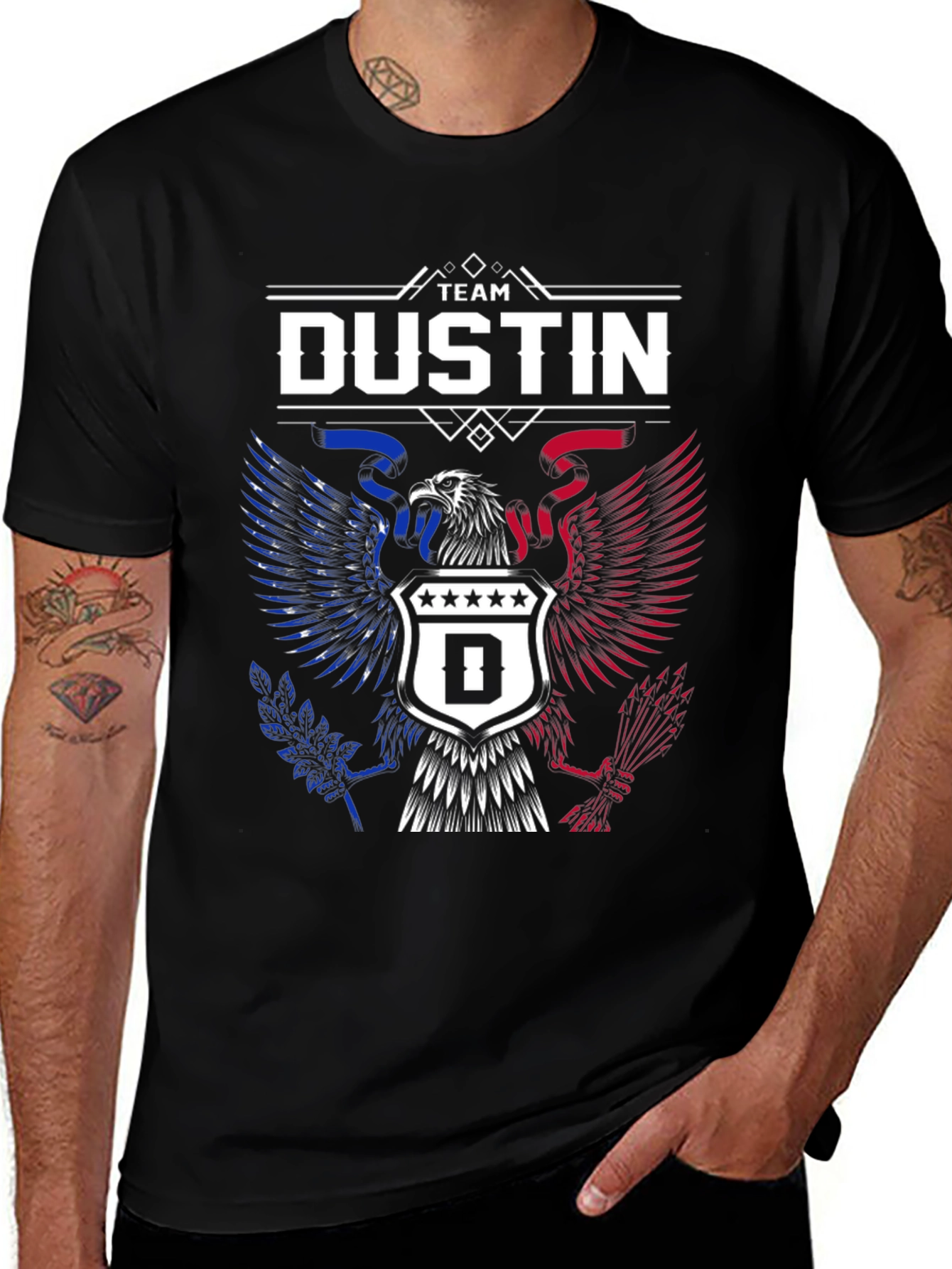 Team Dustin Eagle Crest Graphic T-Shirt