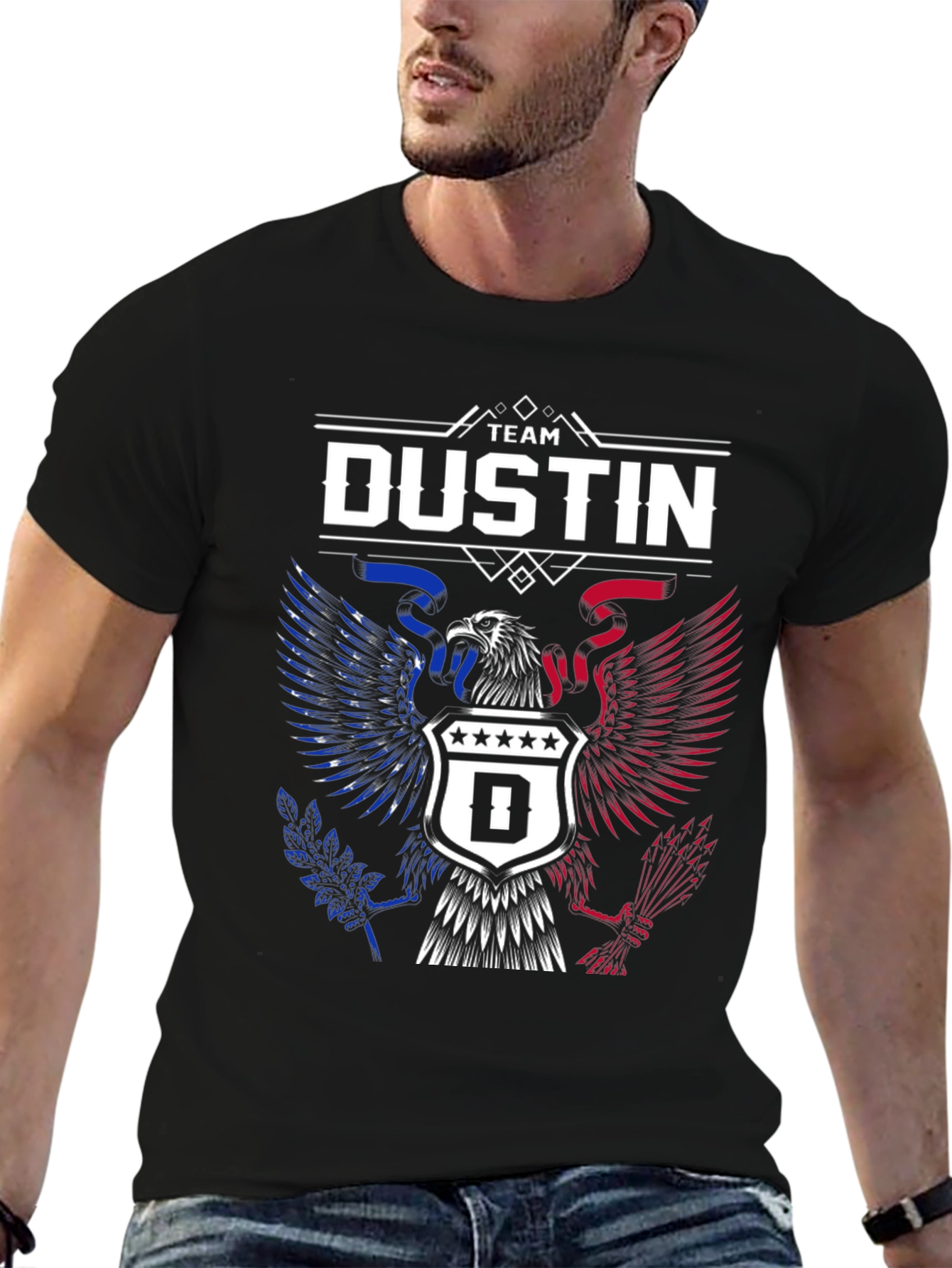 Team Dustin Eagle Crest Graphic T-Shirt