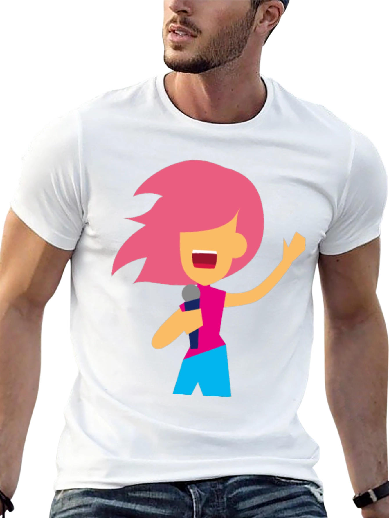 Karaoke Cartoon Graphic T-Shirt
