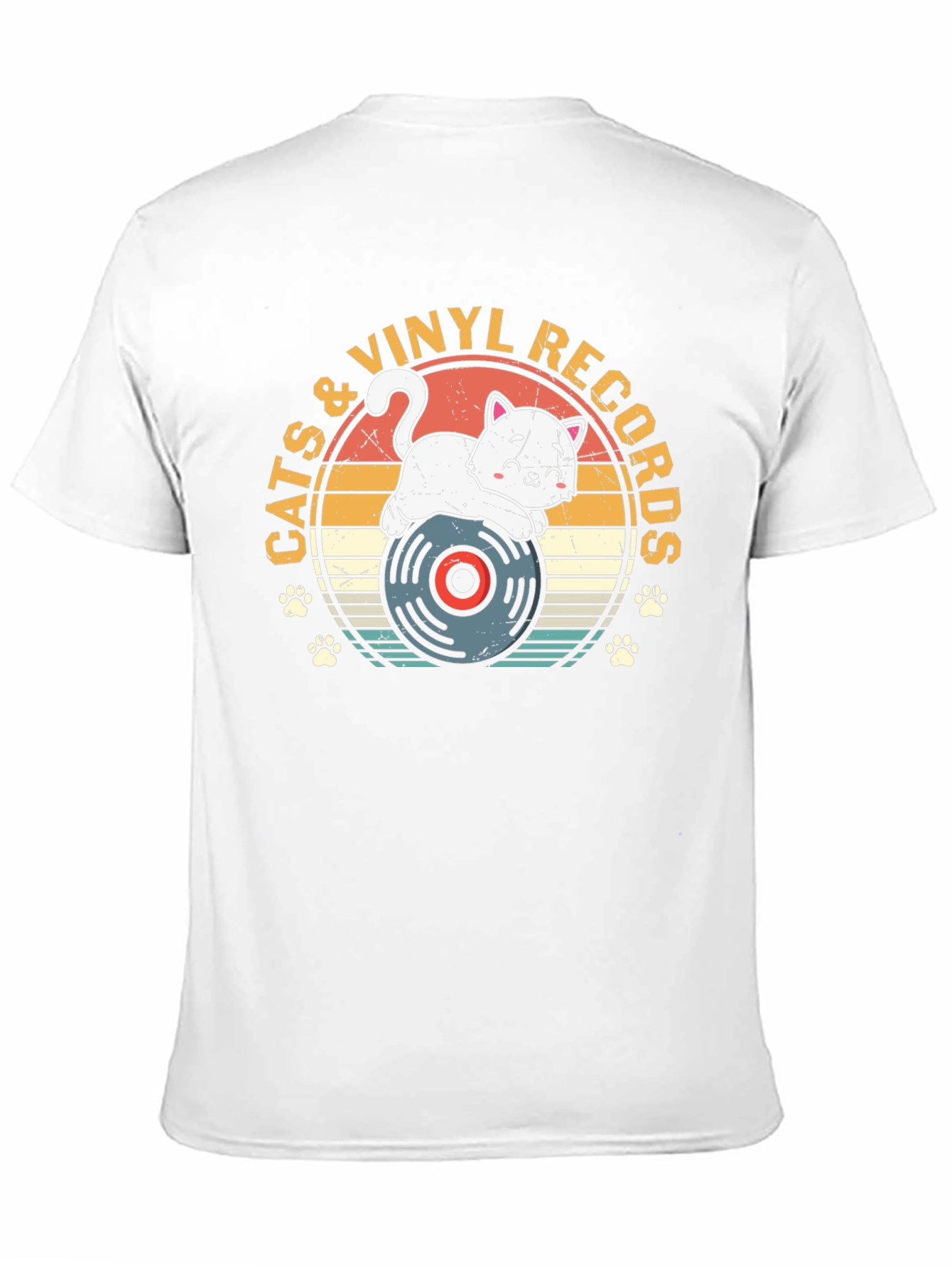 Cats & Vinyl Records Graphic T-Shirt