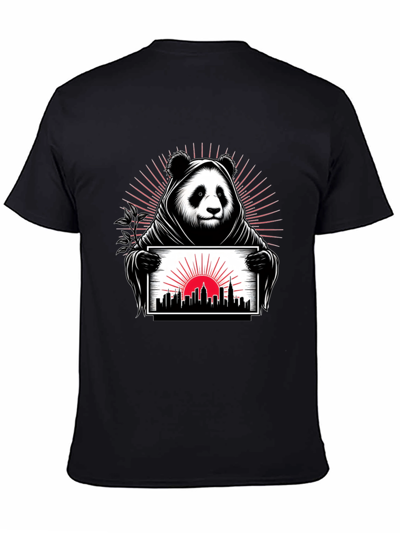 Panda Grim Reaper Cityscape T-Shirt - Unique Design