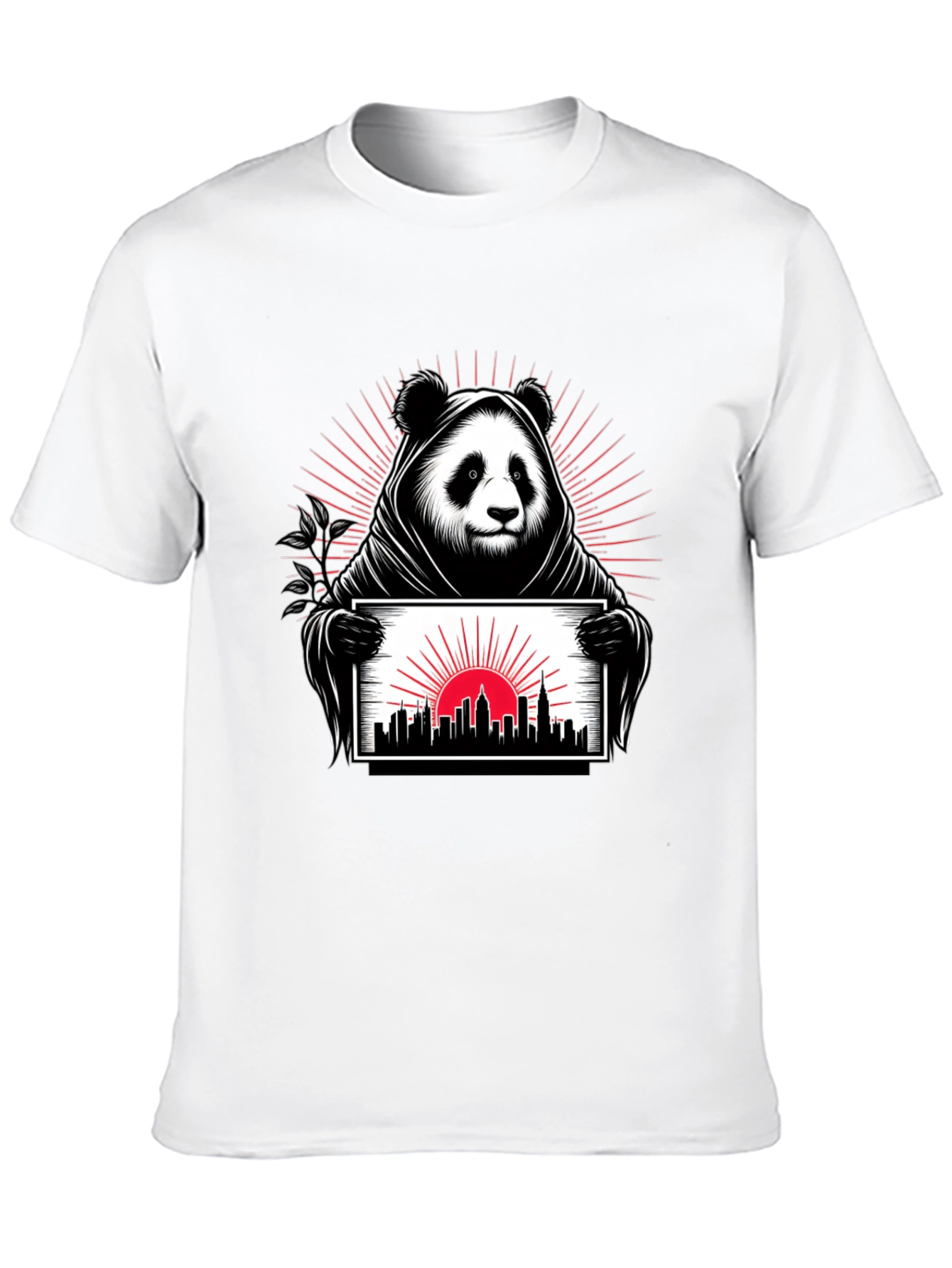 Panda Grim Reaper Cityscape T-Shirt - Unique Design