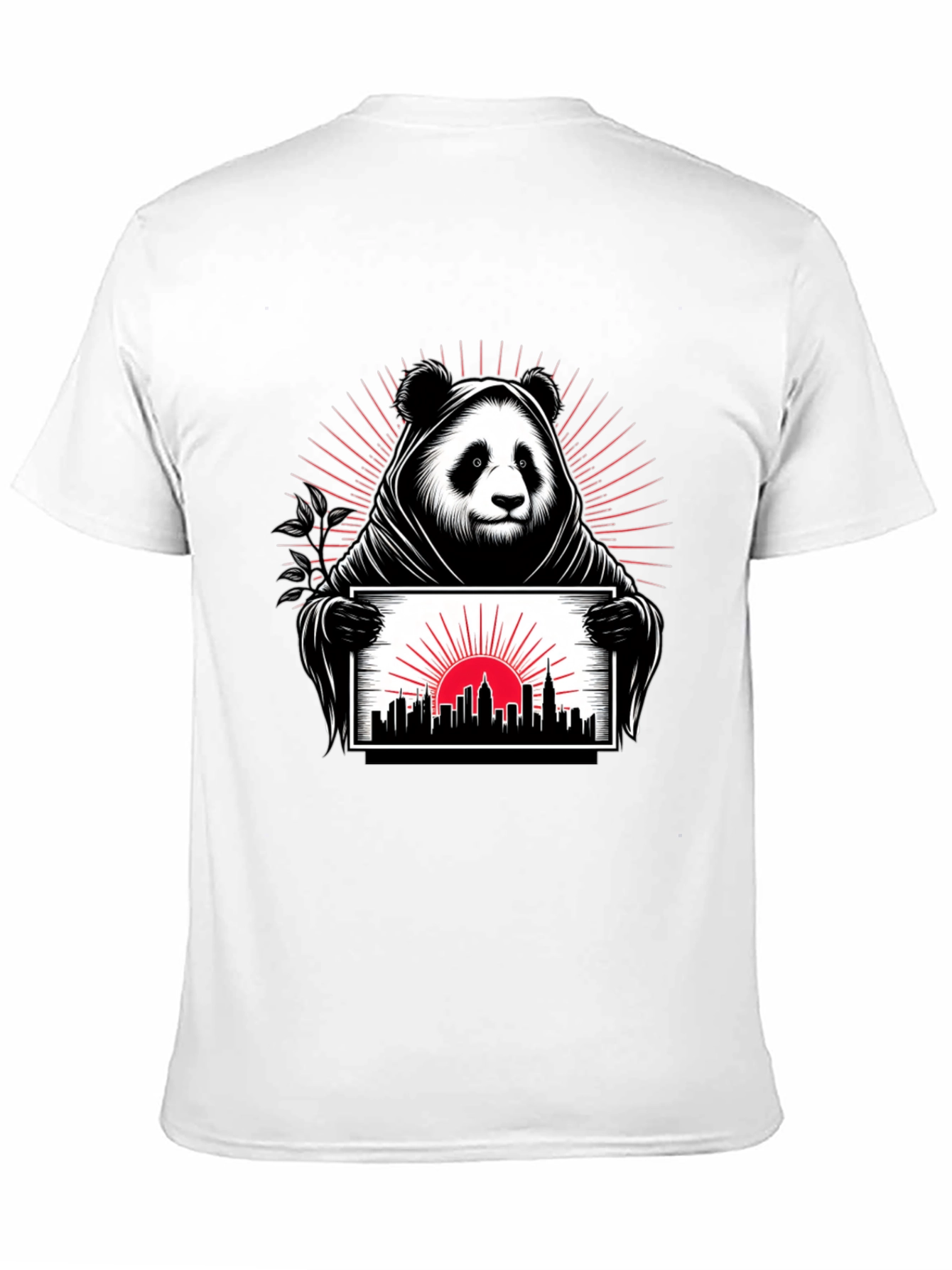 Panda Grim Reaper Cityscape T-Shirt - Unique Design
