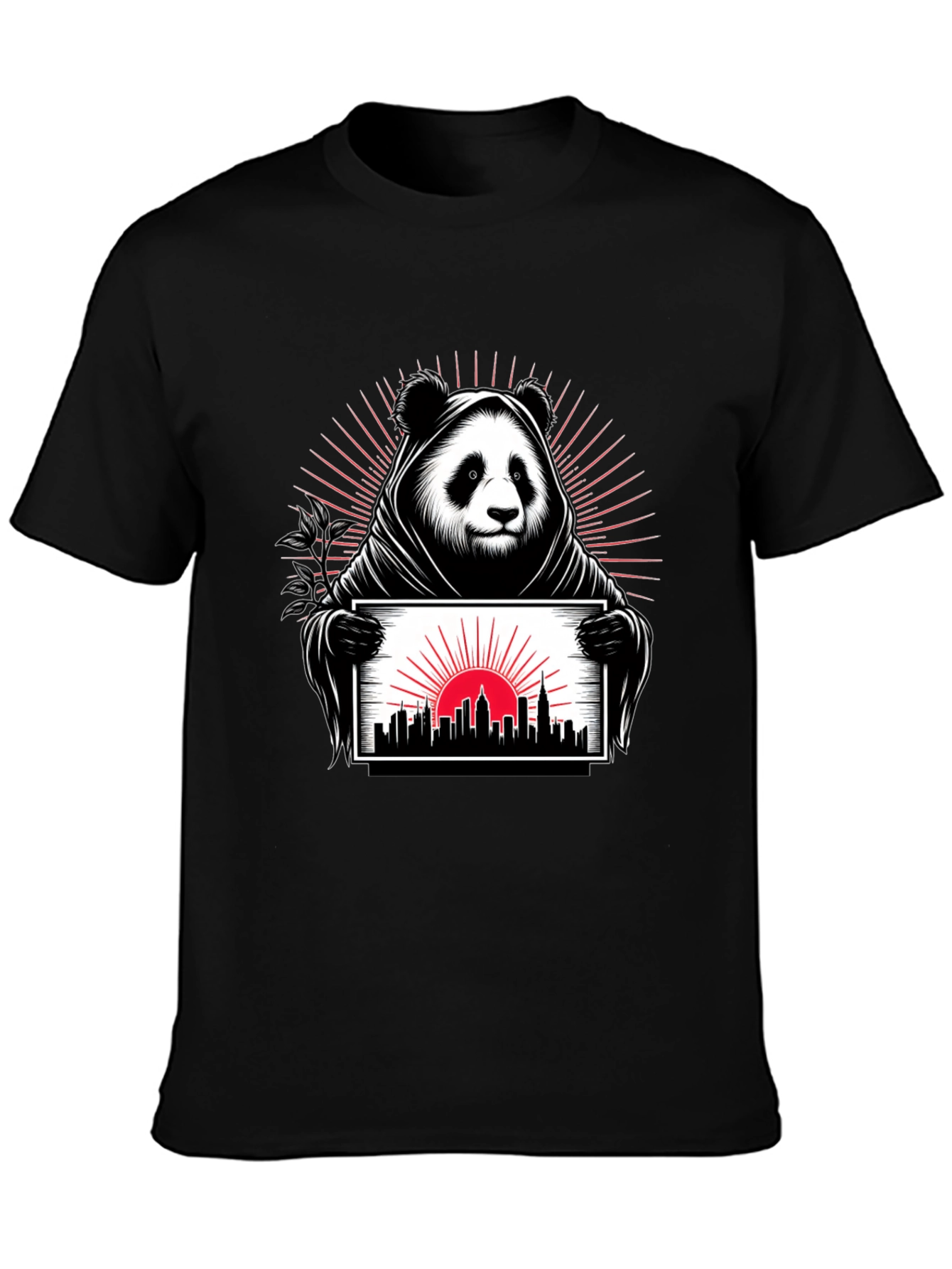 Panda Grim Reaper Cityscape T-Shirt - Unique Design