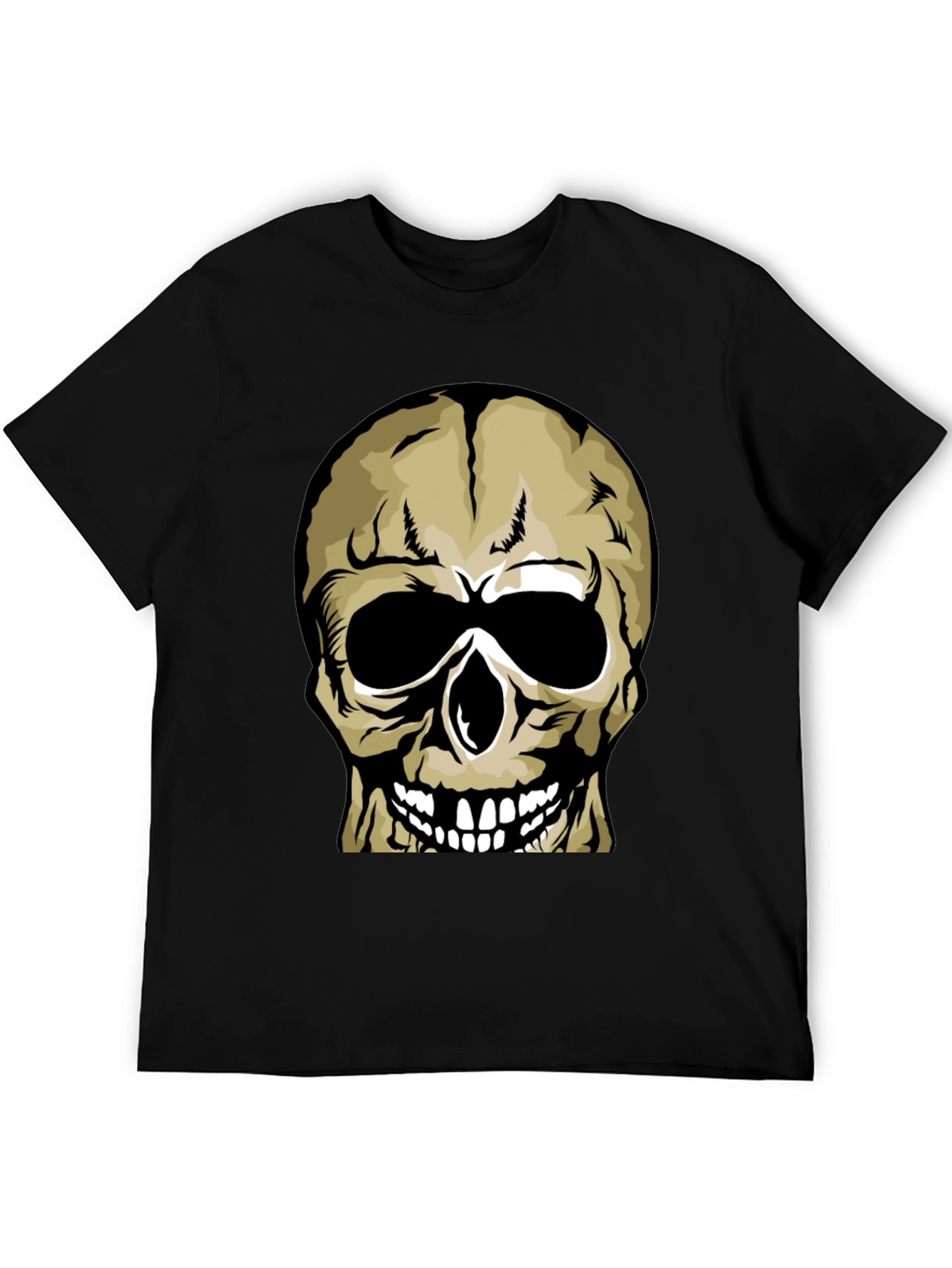 Skull Graphic Print Black T-Shirt