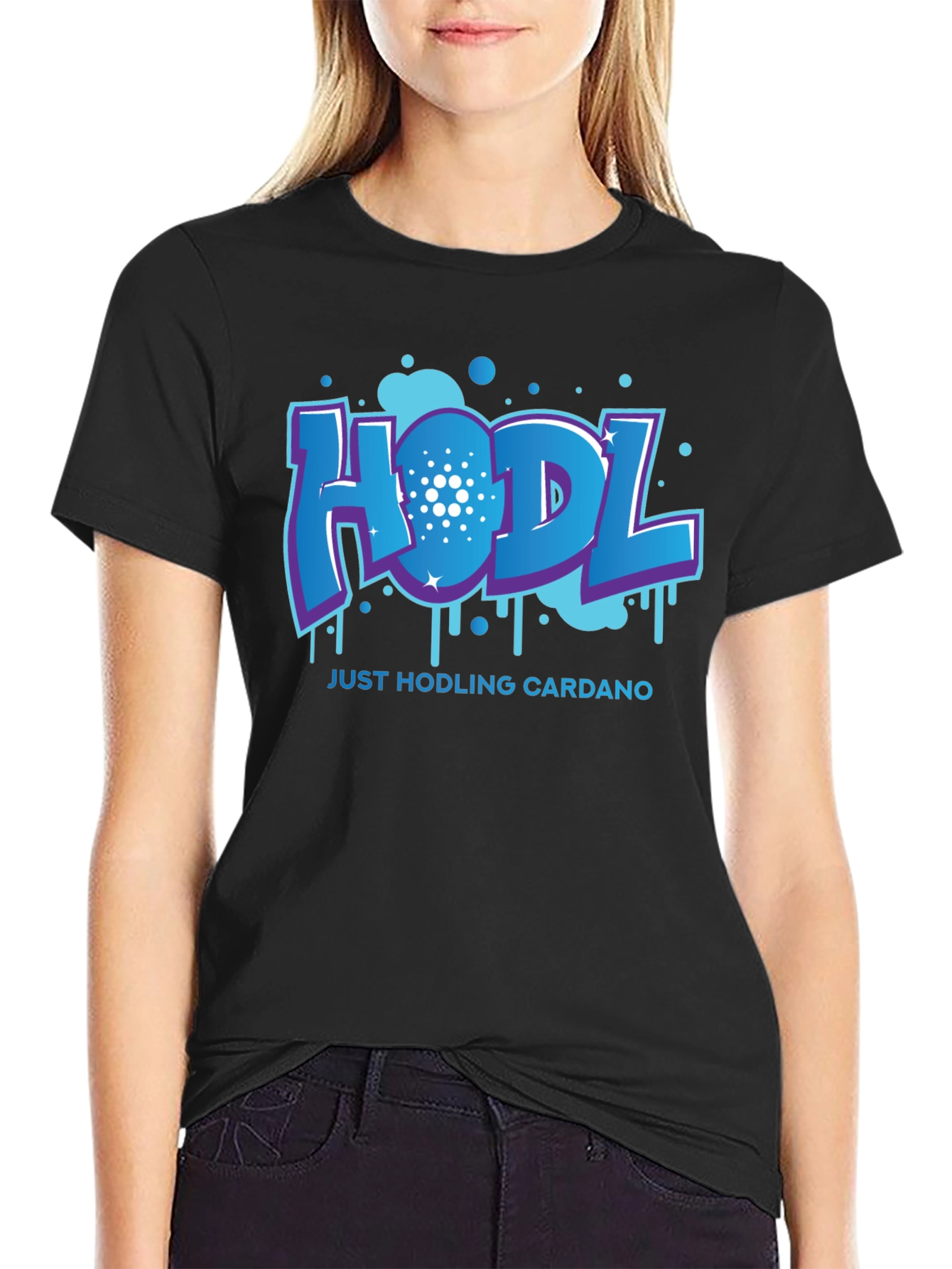 HODL Cardano Black T-Shirt - Crypto Investor Tee