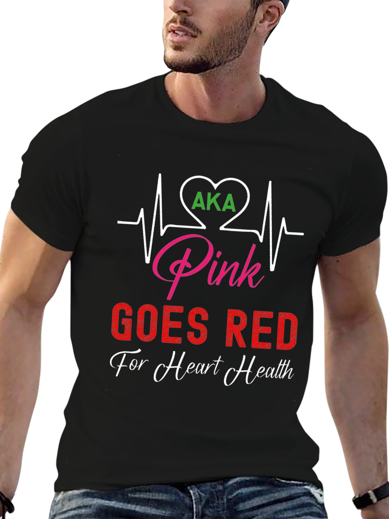 AKA Pink Goes Red for Heart Health T-Shirt