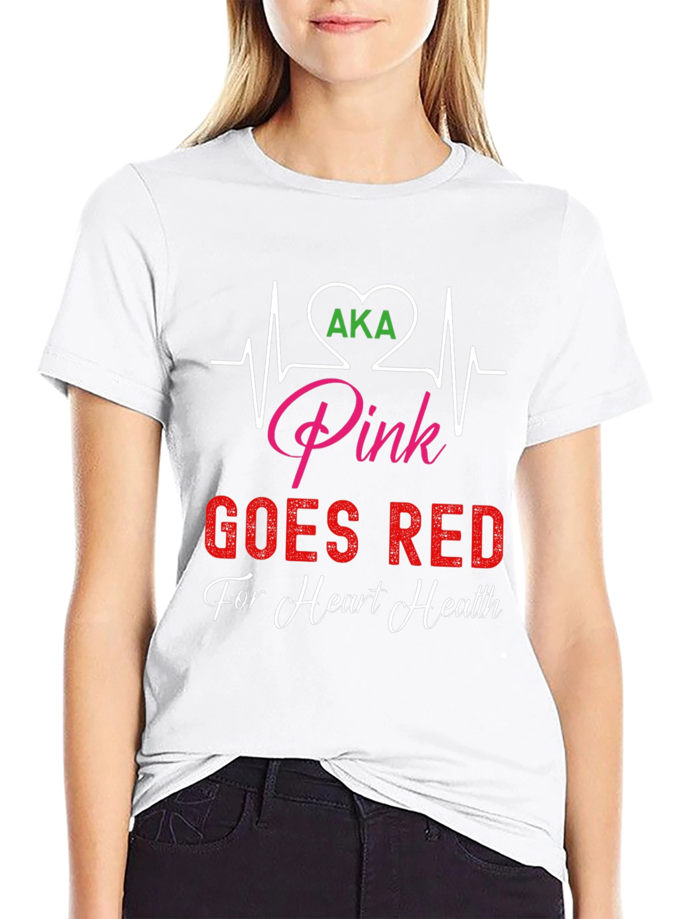 AKA Pink Goes Red for Heart Health T-Shirt