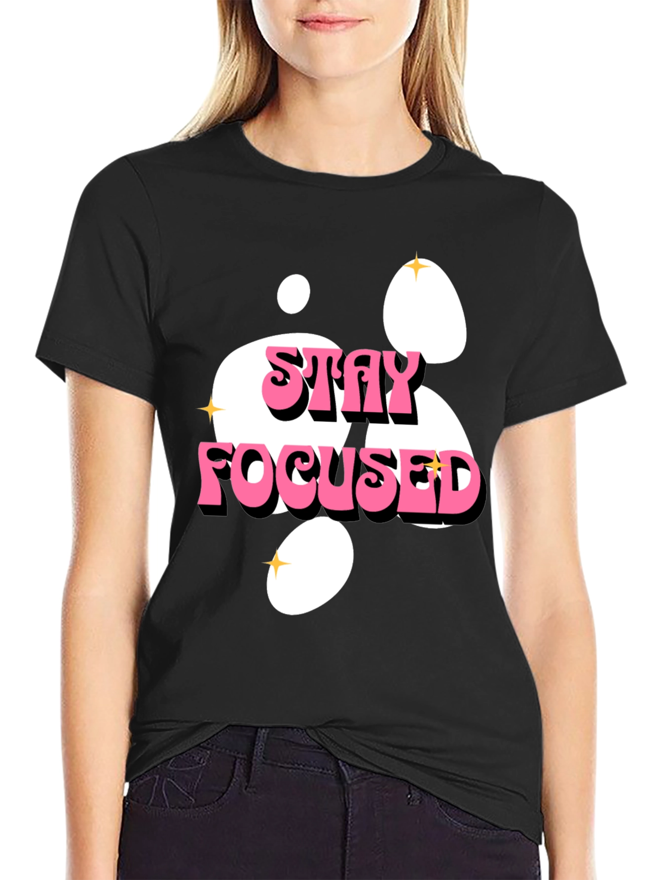 Stay Focused Graphic Tee - Black