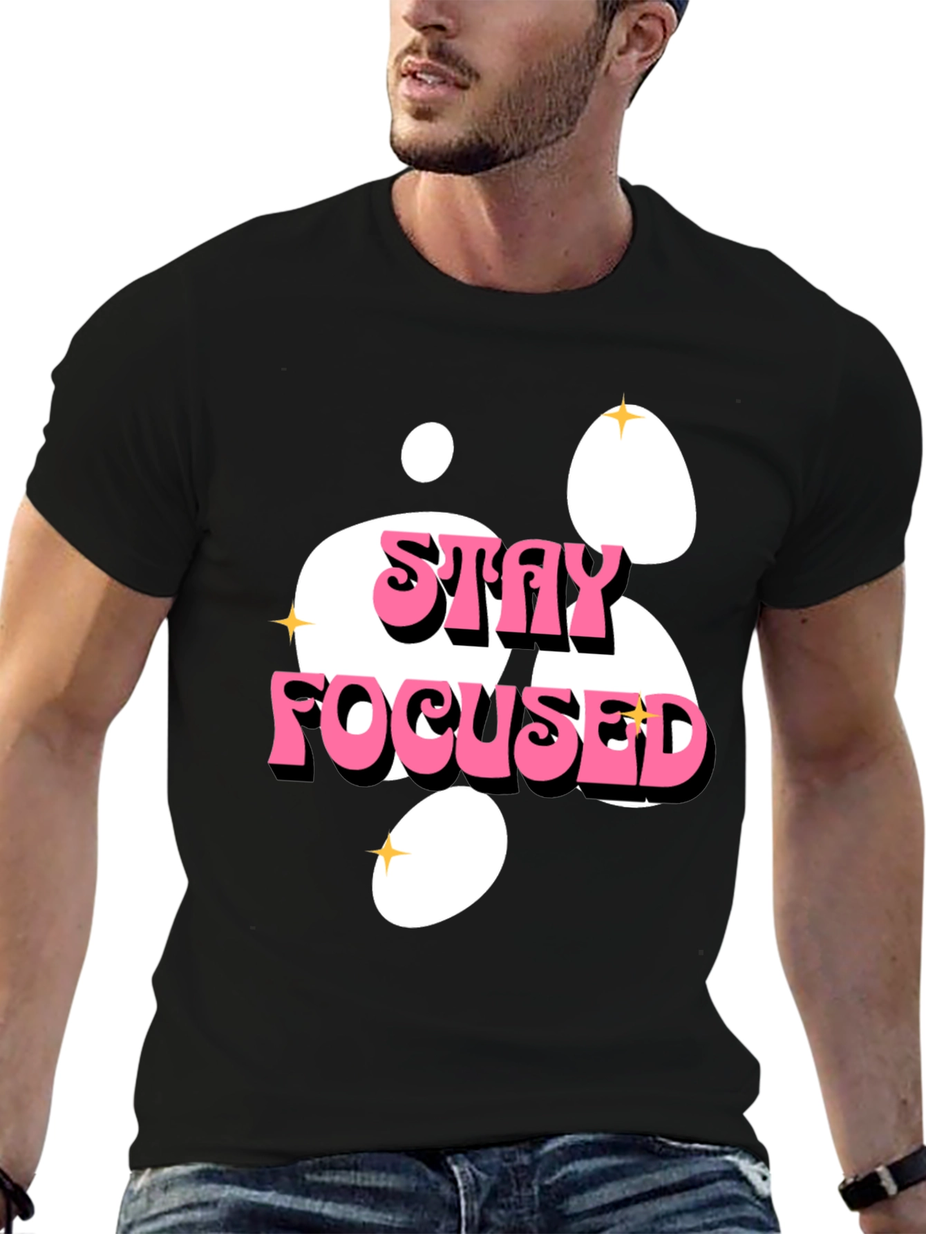 Stay Focused Graphic Tee - Black
