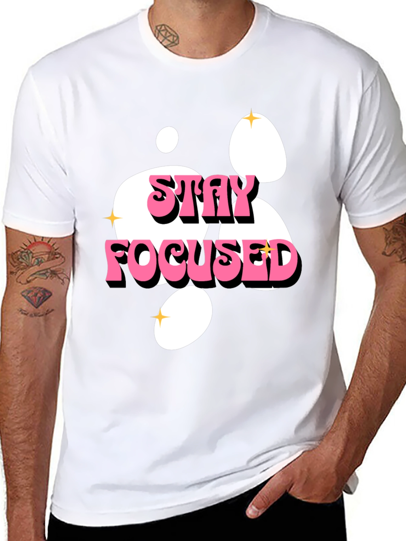 Stay Focused Graphic Tee - Black