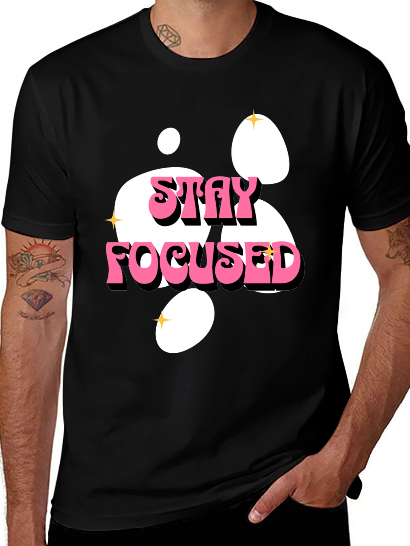 Stay Focused Graphic Tee - Black