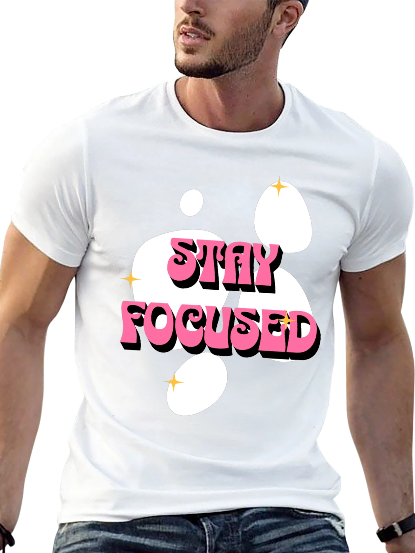 Stay Focused Graphic Tee - Black