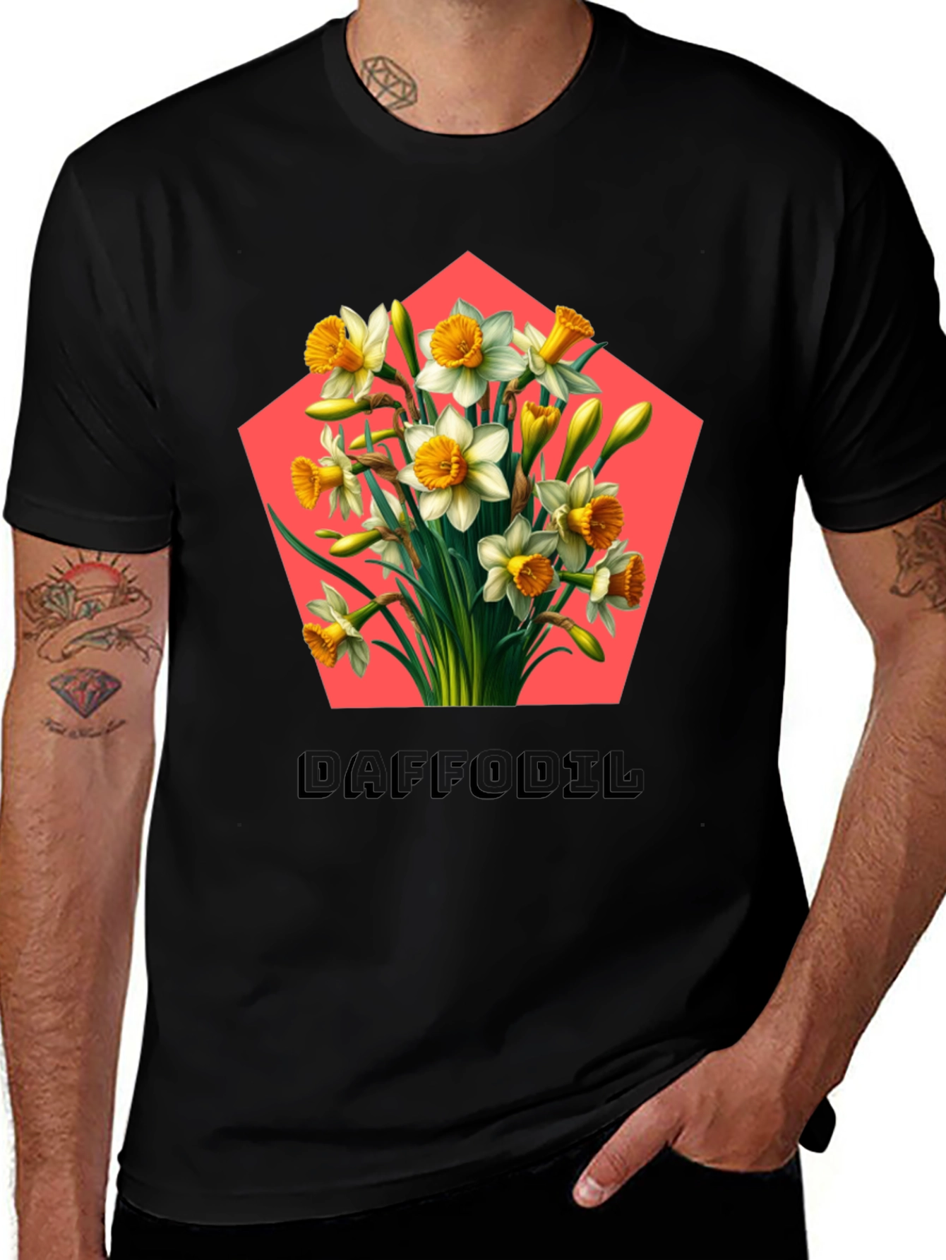Daffodil Flower Graphic Tee - Botanical Style