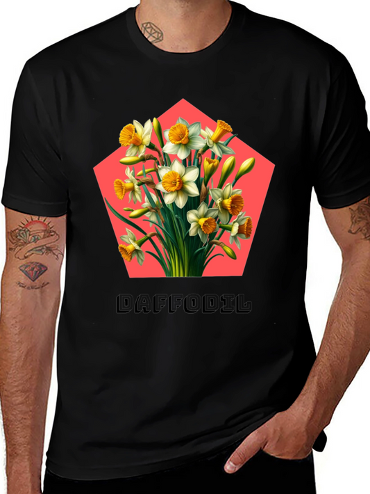 Daffodil Flower Graphic Tee - Botanical Style