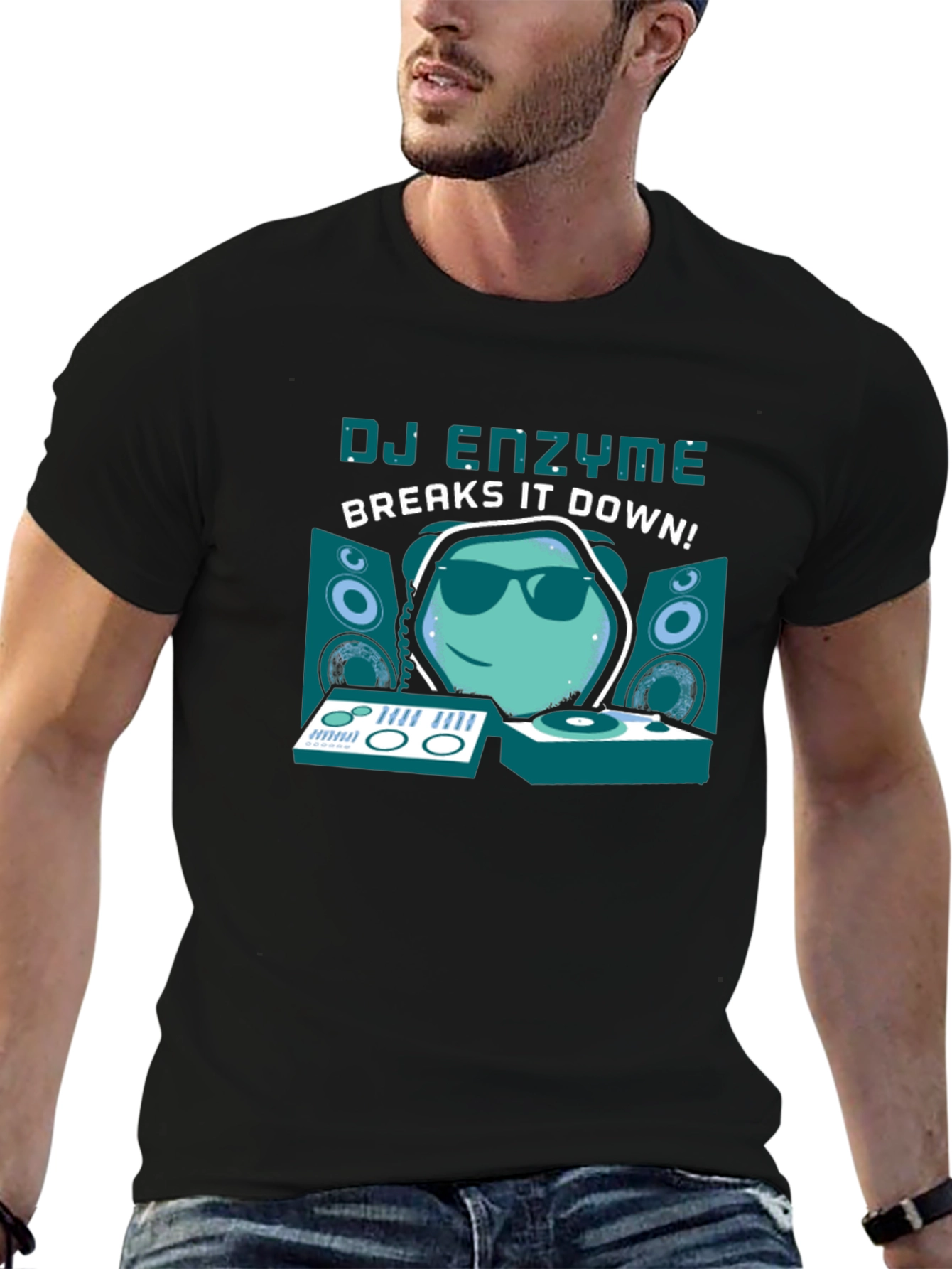 DJ Enzyme Breaks It Down Black T-Shirt