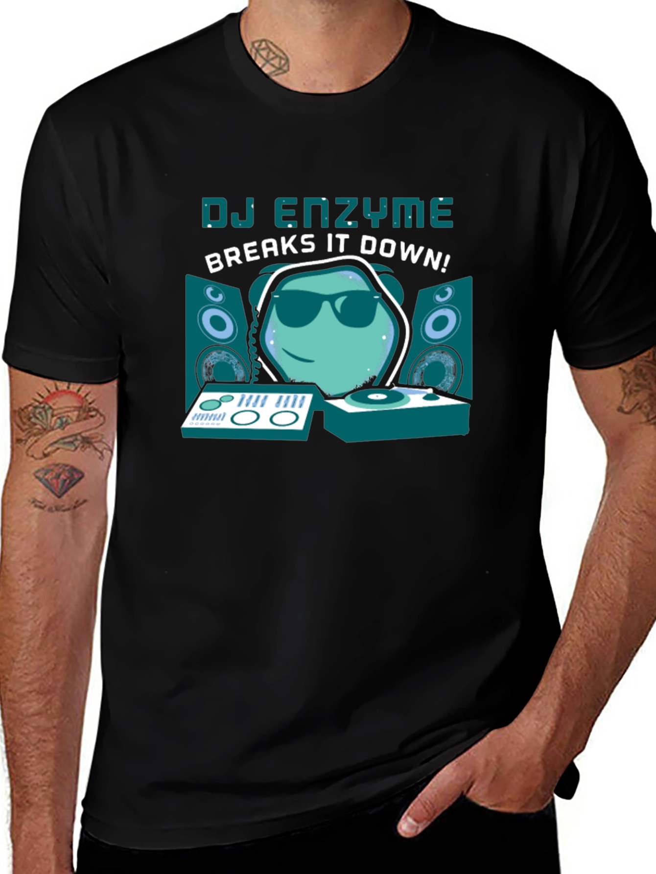 DJ Enzyme Breaks It Down Black T-Shirt