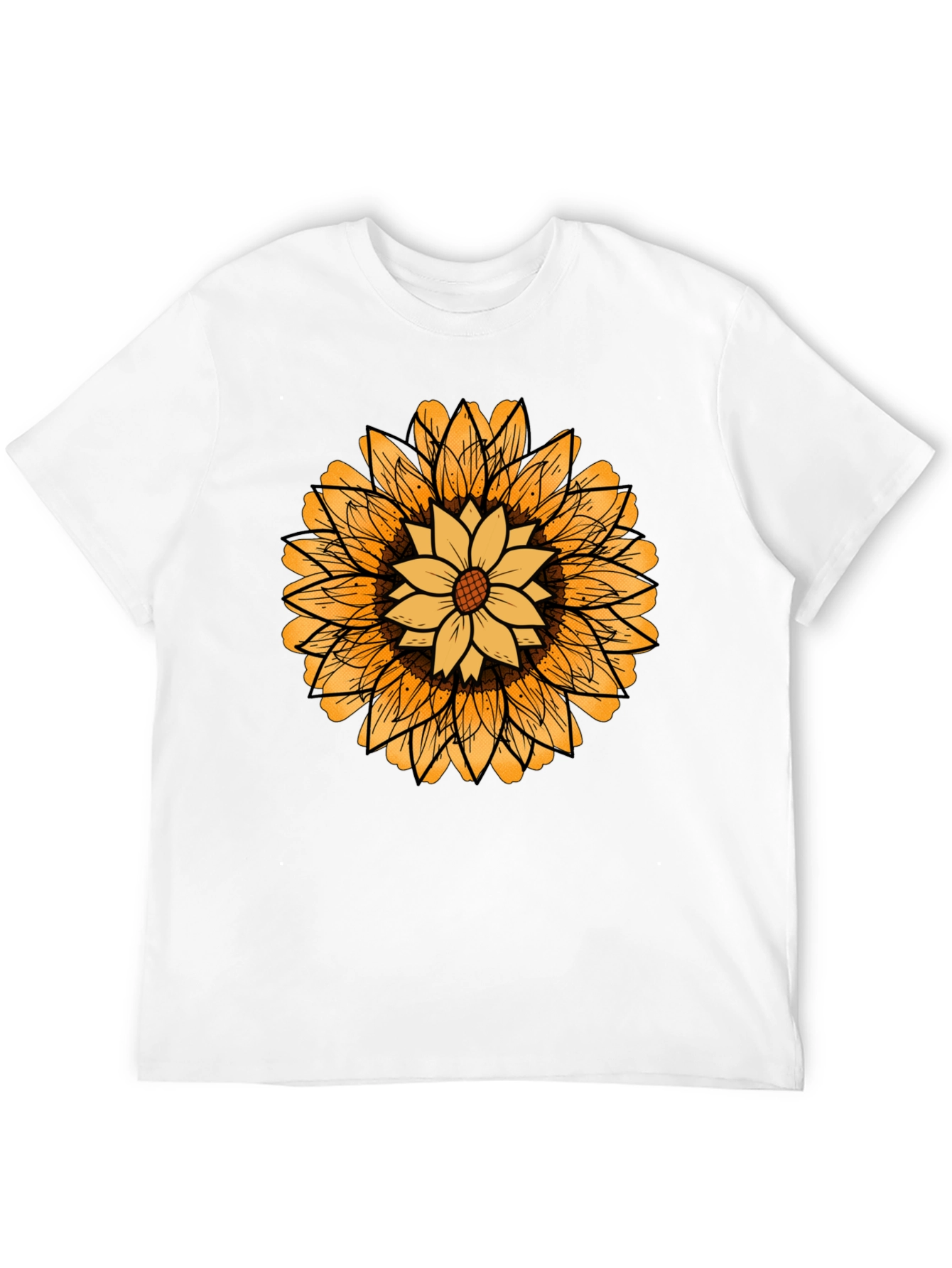 Sunflower Graphic Black T-Shirt for Men
