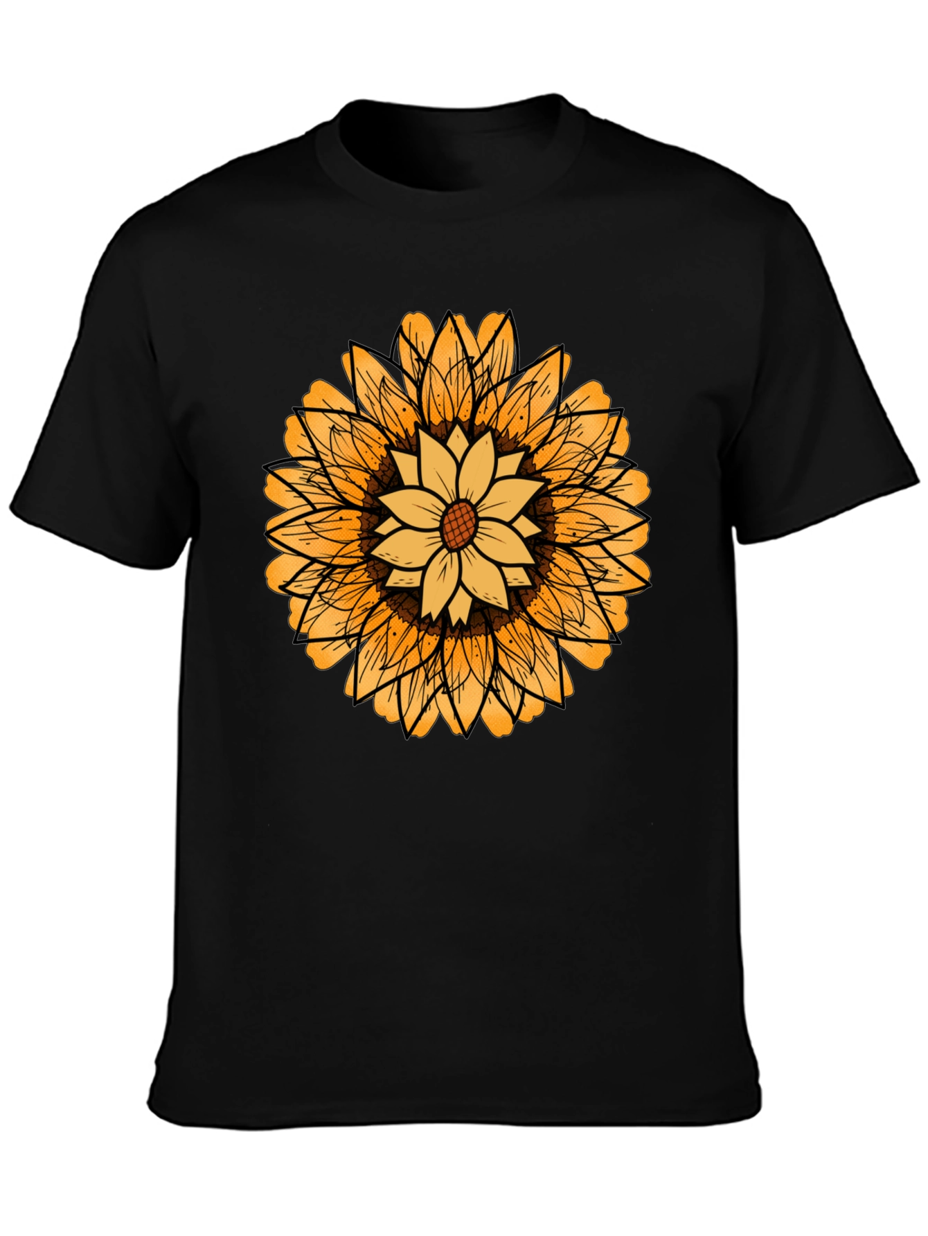 Sunflower Graphic Black T-Shirt for Men
