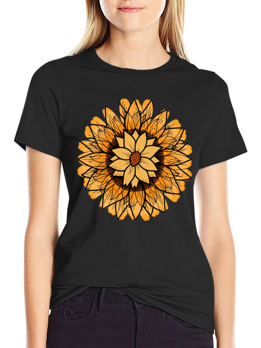 Sunflower Graphic Black T-Shirt for Men