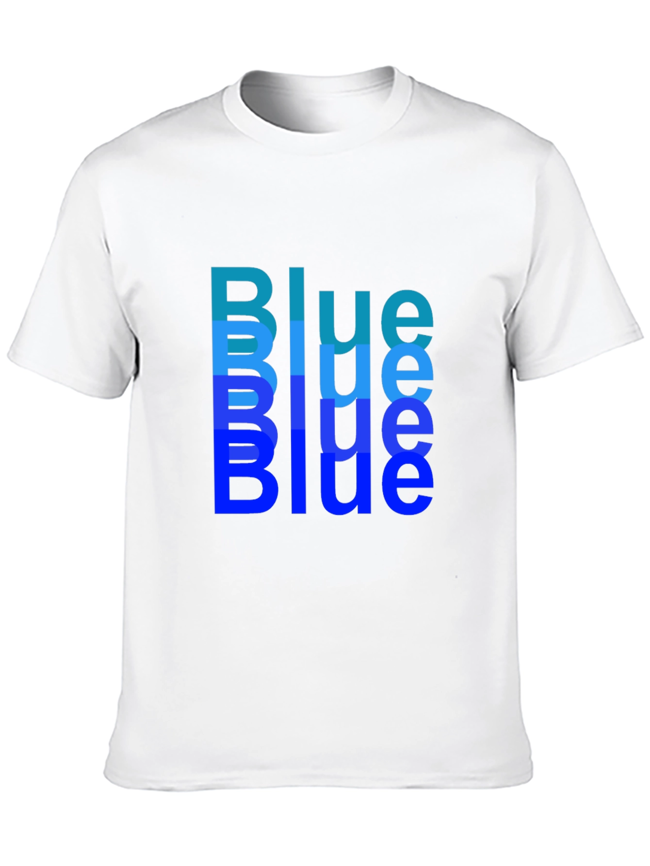 Trendy Blue Print Black T-Shirt