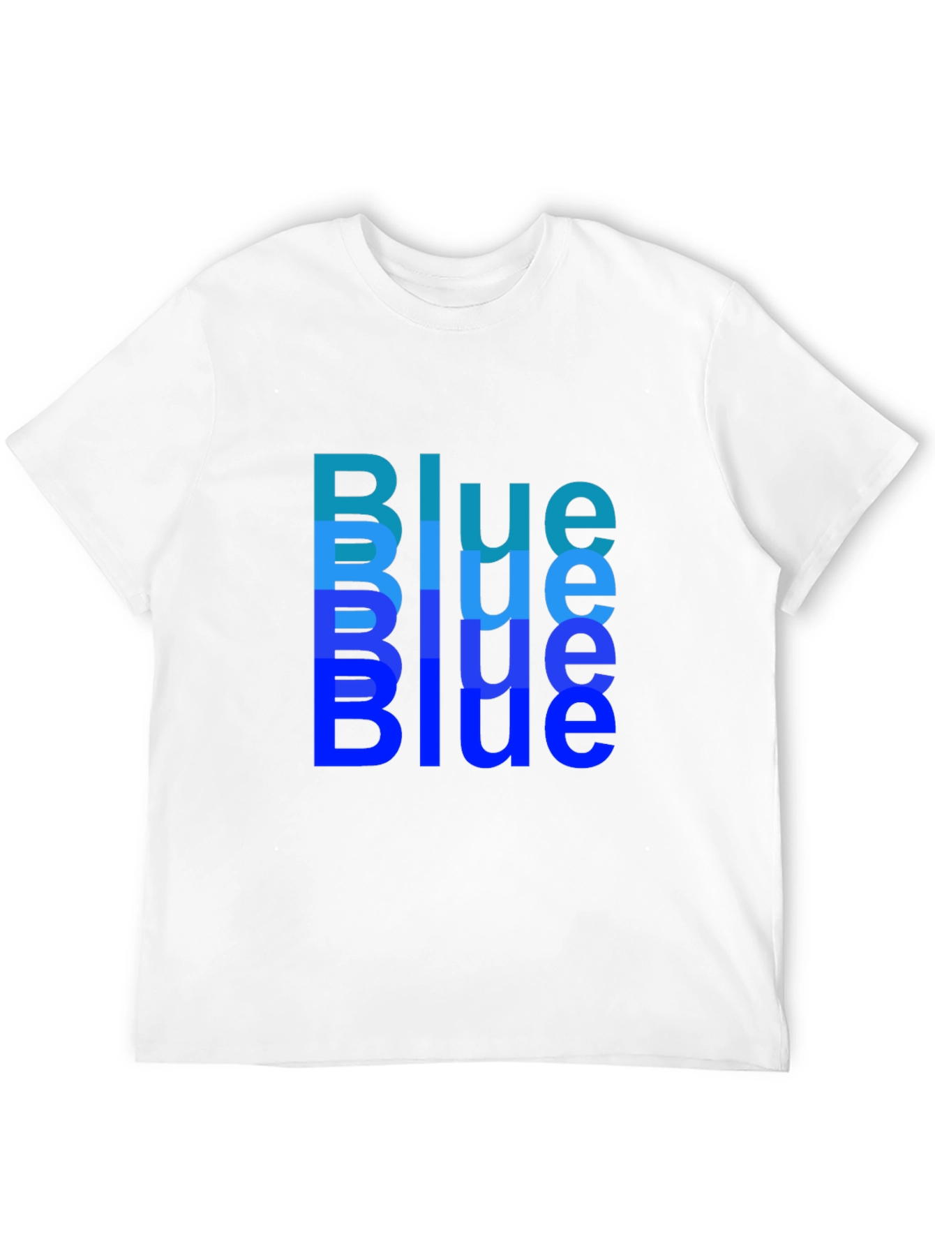 Trendy Blue Print Black T-Shirt