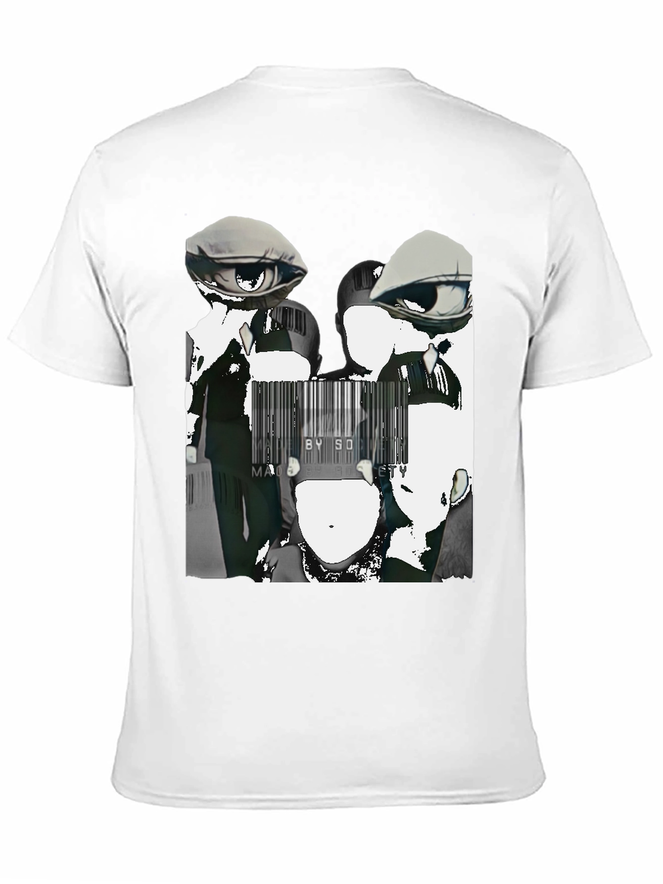 Abstract Anime Graphic Tee - Black