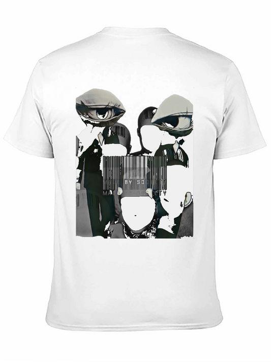 Abstract Anime Graphic Tee - Black