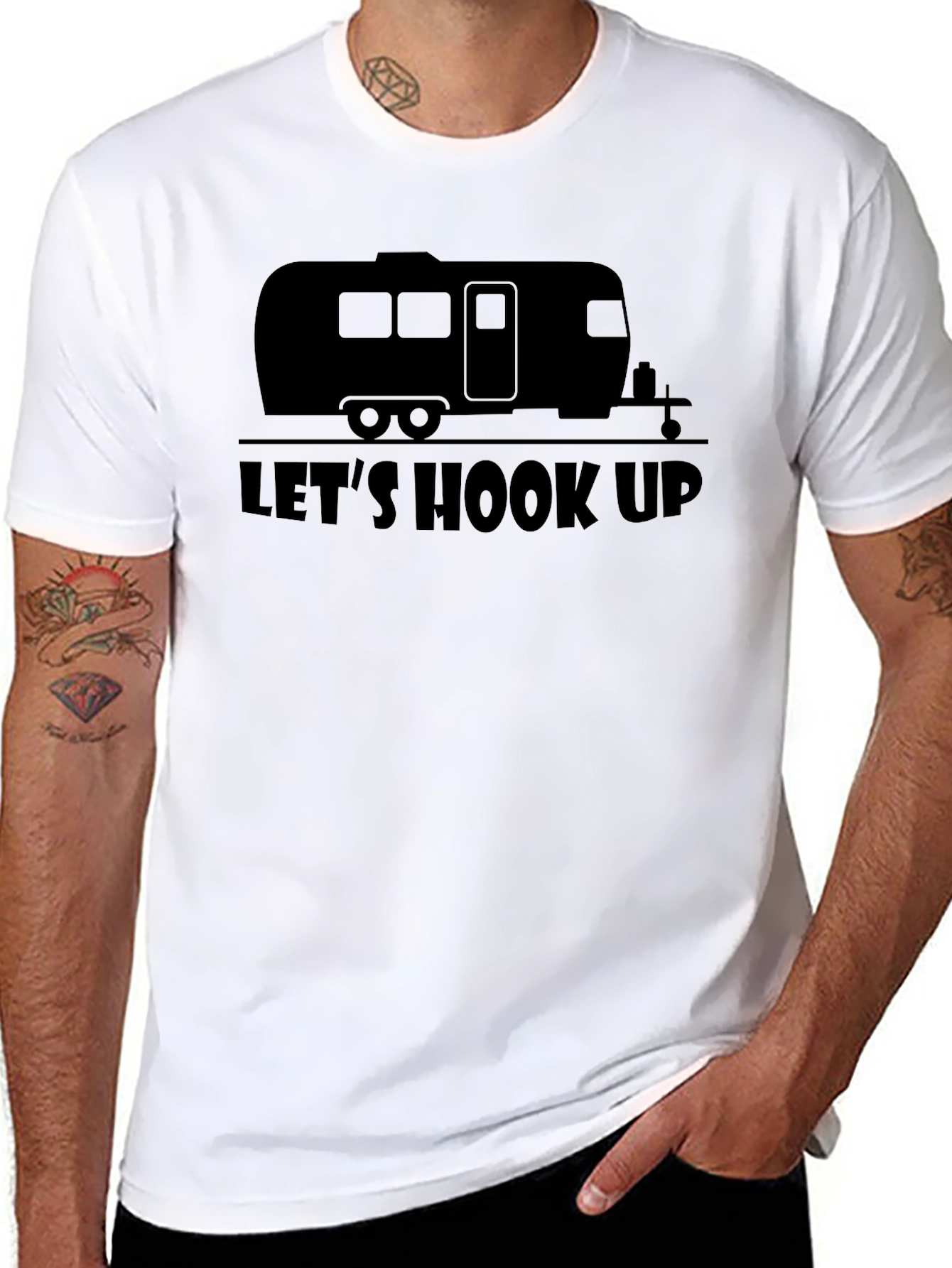 Lets Hook Up Camping T-Shirt - Funny RV Apparel
