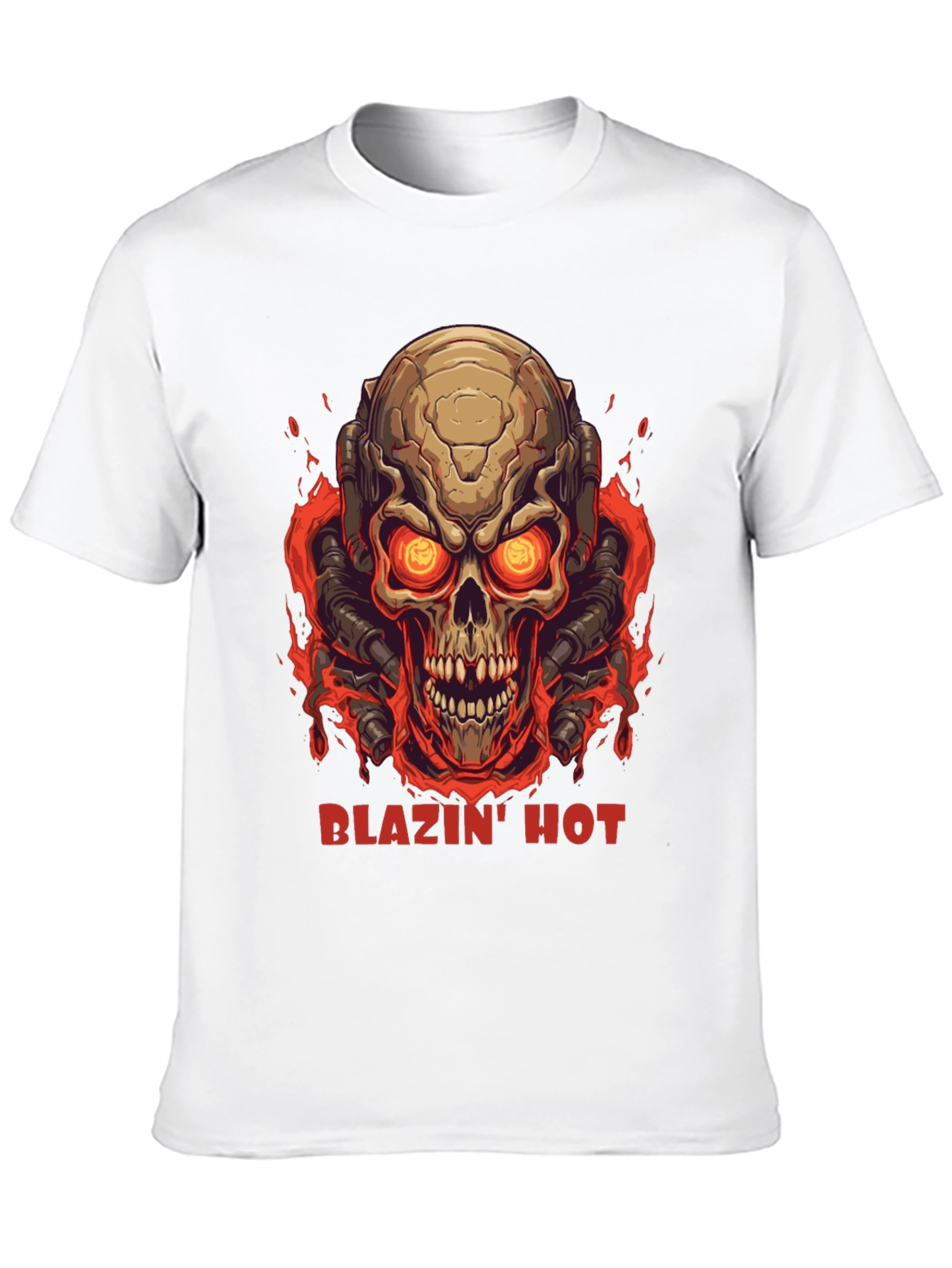 Blazin Hot Skull Graphic T-Shirt