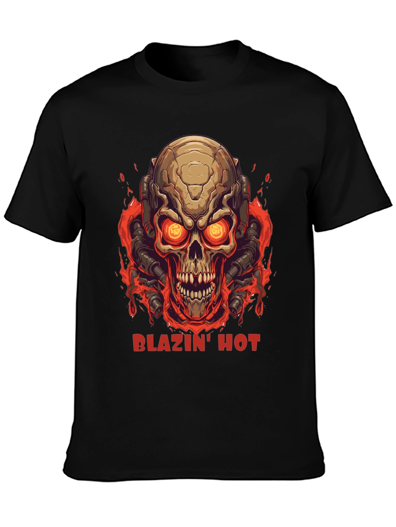 Blazin Hot Skull Graphic T-Shirt