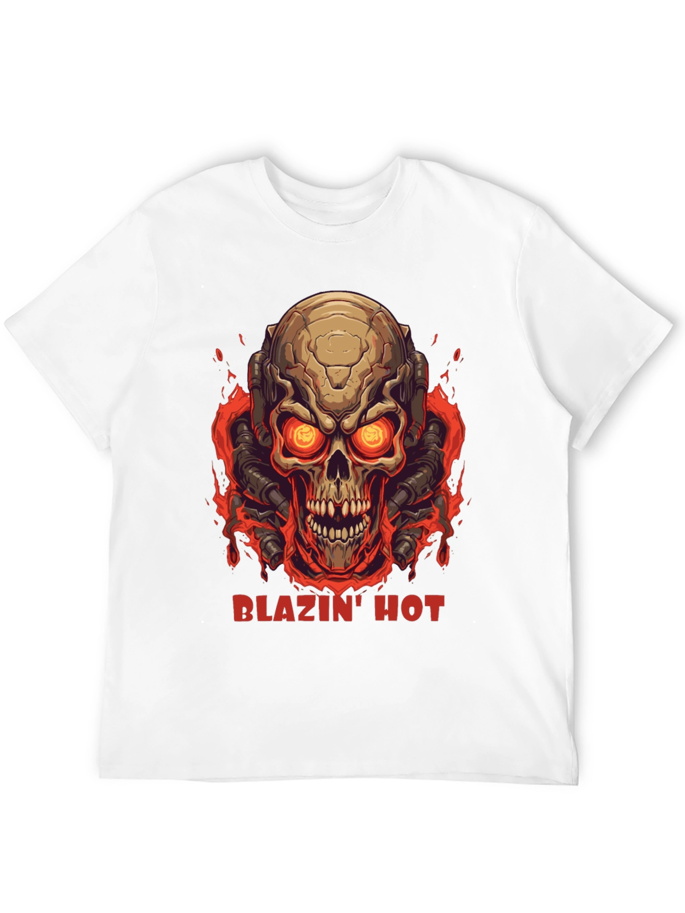 Blazin Hot Skull Graphic T-Shirt