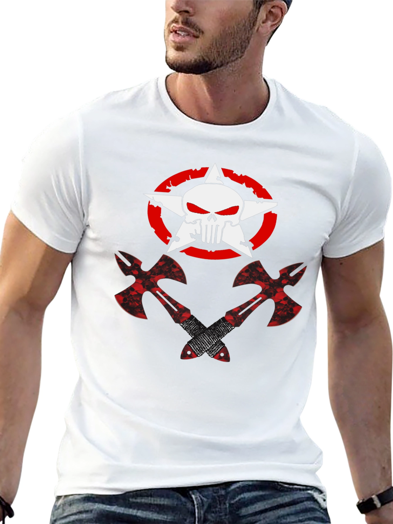 Punisher Star Axe Graphic T-Shirt - Black